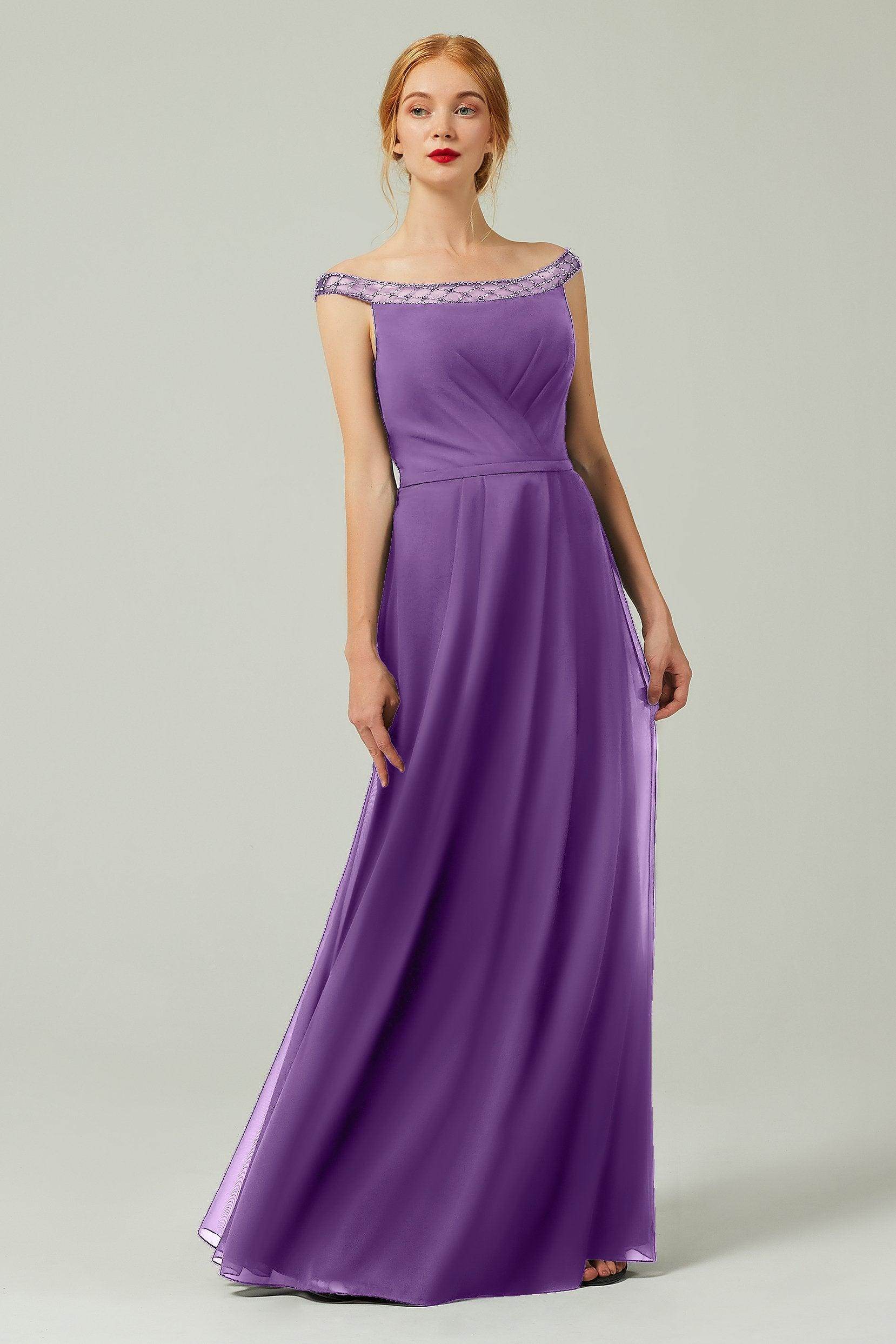 A-Line Floor Length Chiffon Bridesmaid Dress Formal Dresses CB0339