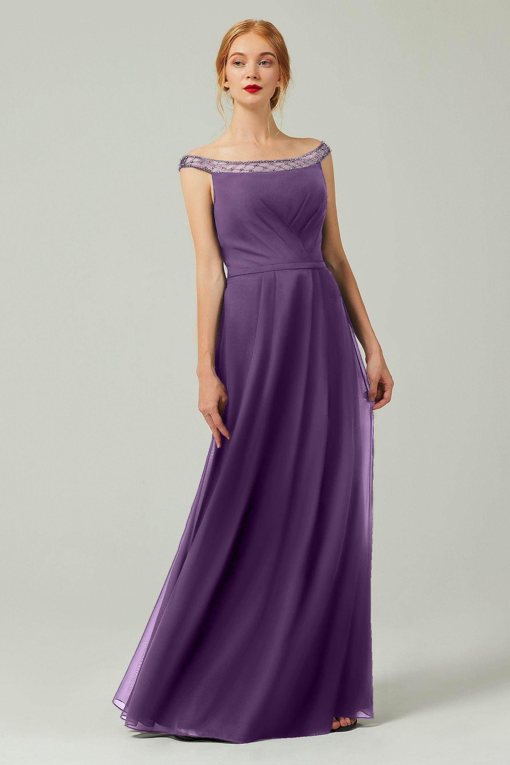 A-Line Floor Length Chiffon Bridesmaid Dress Formal Dresses CB0339