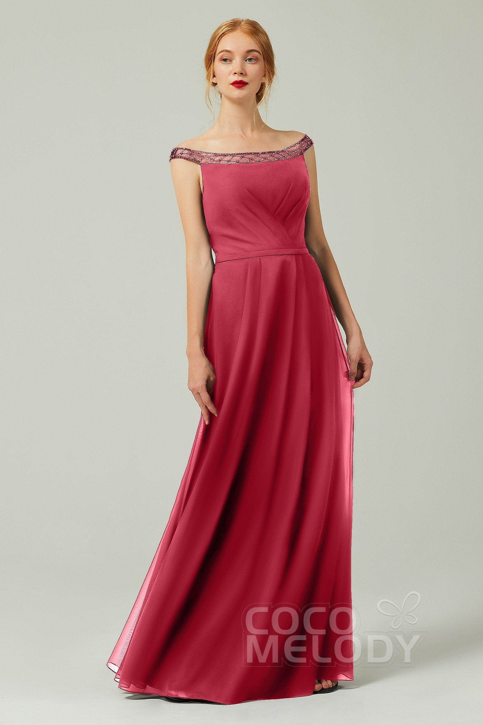 A-Line Floor Length Chiffon Bridesmaid Dress Formal Dresses CB0339