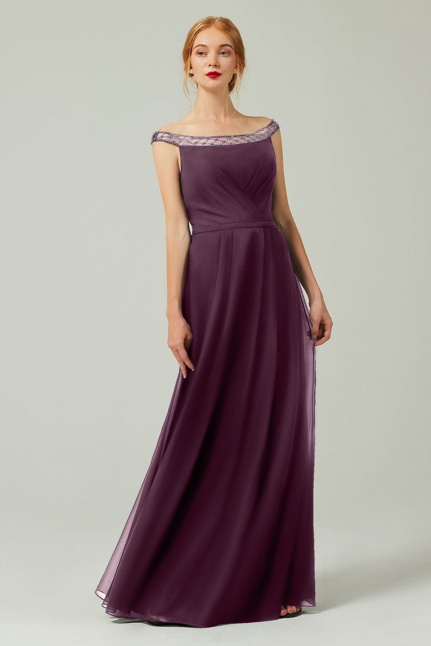 A-Line Floor Length Chiffon Bridesmaid Dress Formal Dresses CB0339
