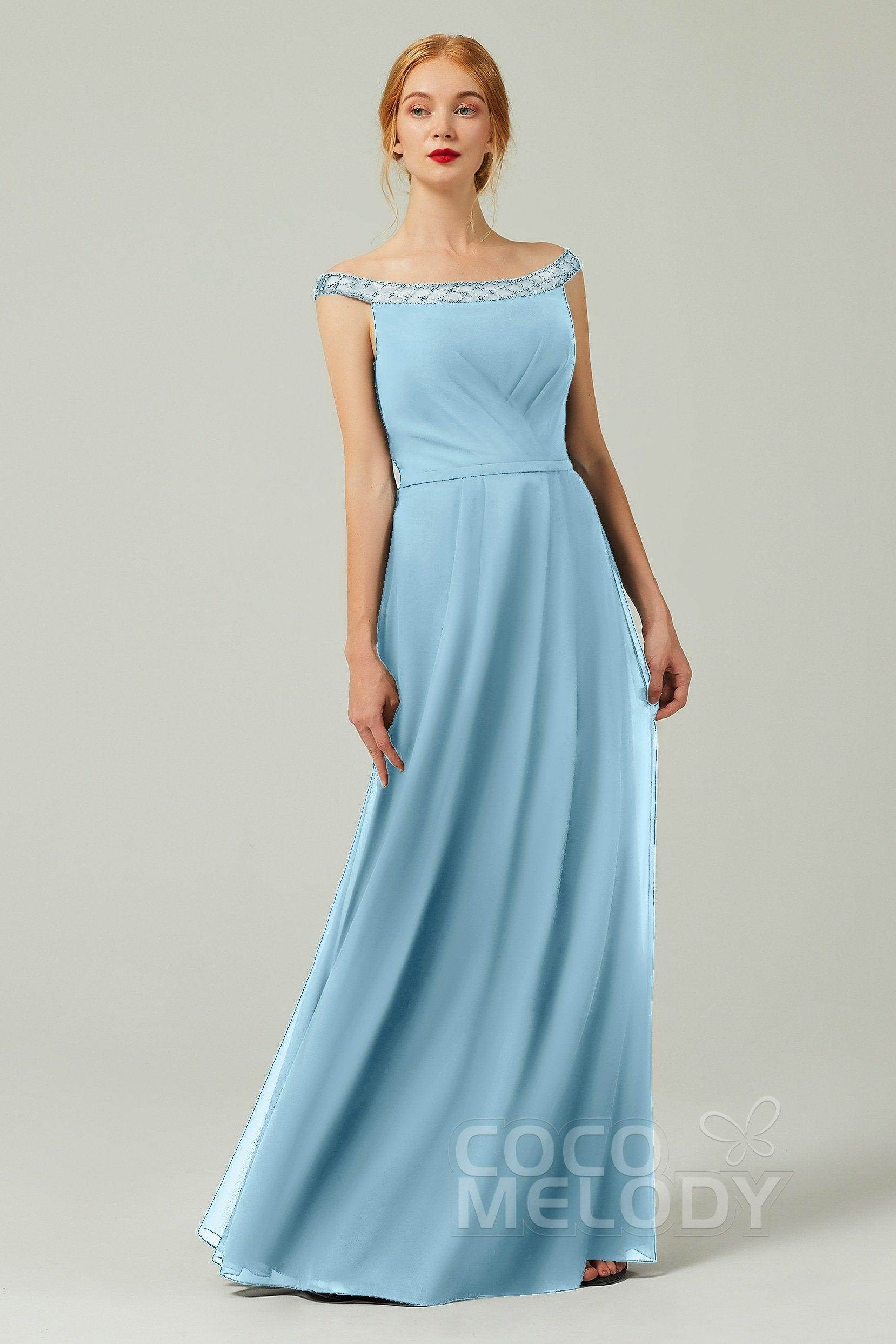 A-Line Floor Length Chiffon Bridesmaid Dress Formal Dresses CB0339