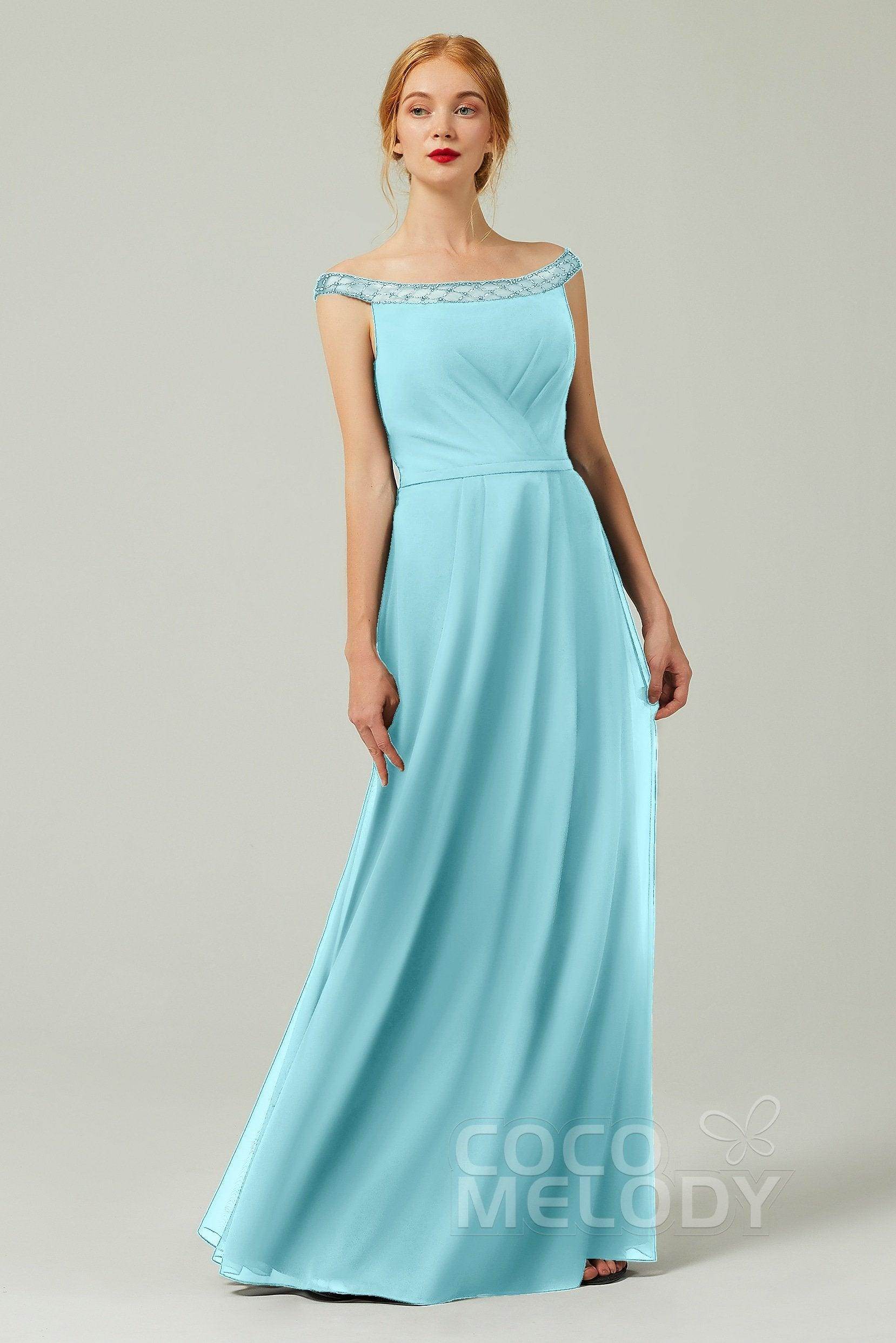 A-Line Floor Length Chiffon Bridesmaid Dress Formal Dresses CB0339