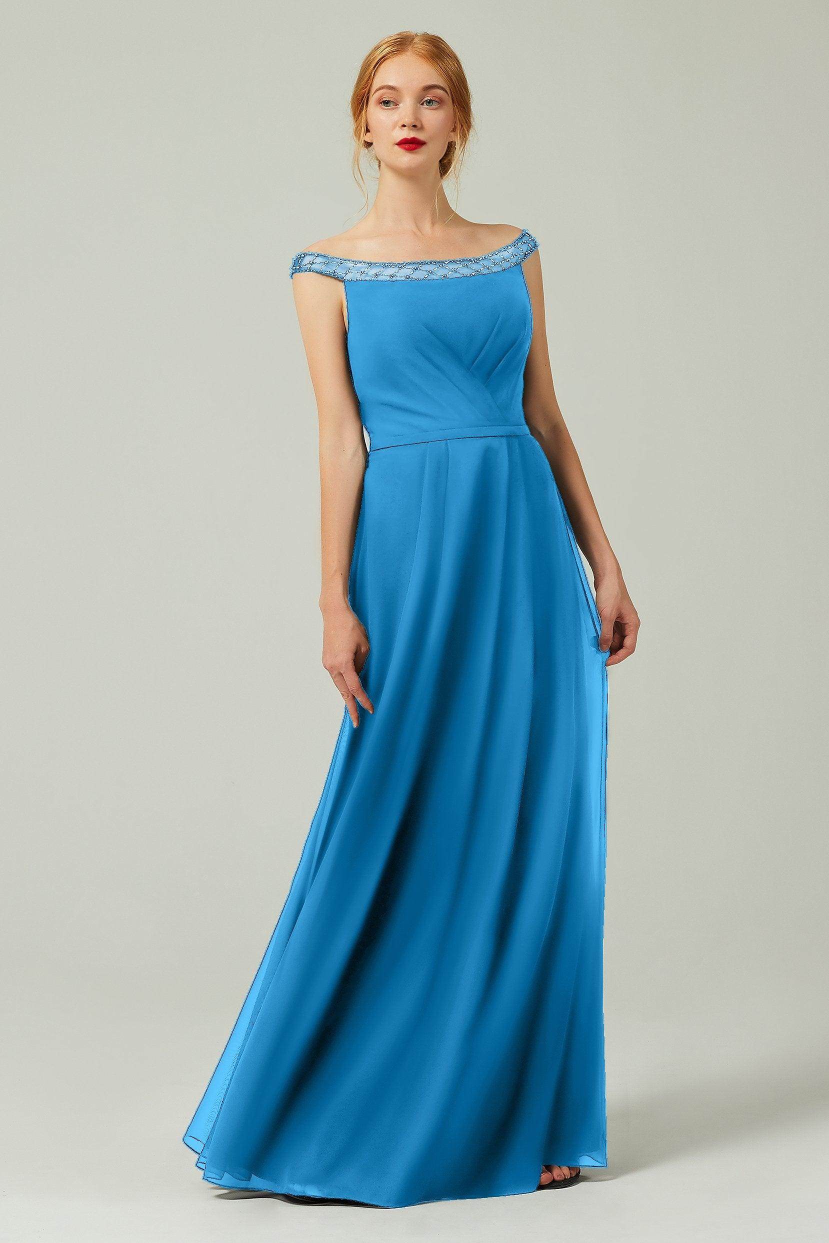 A-Line Floor Length Chiffon Bridesmaid Dress Formal Dresses CB0339