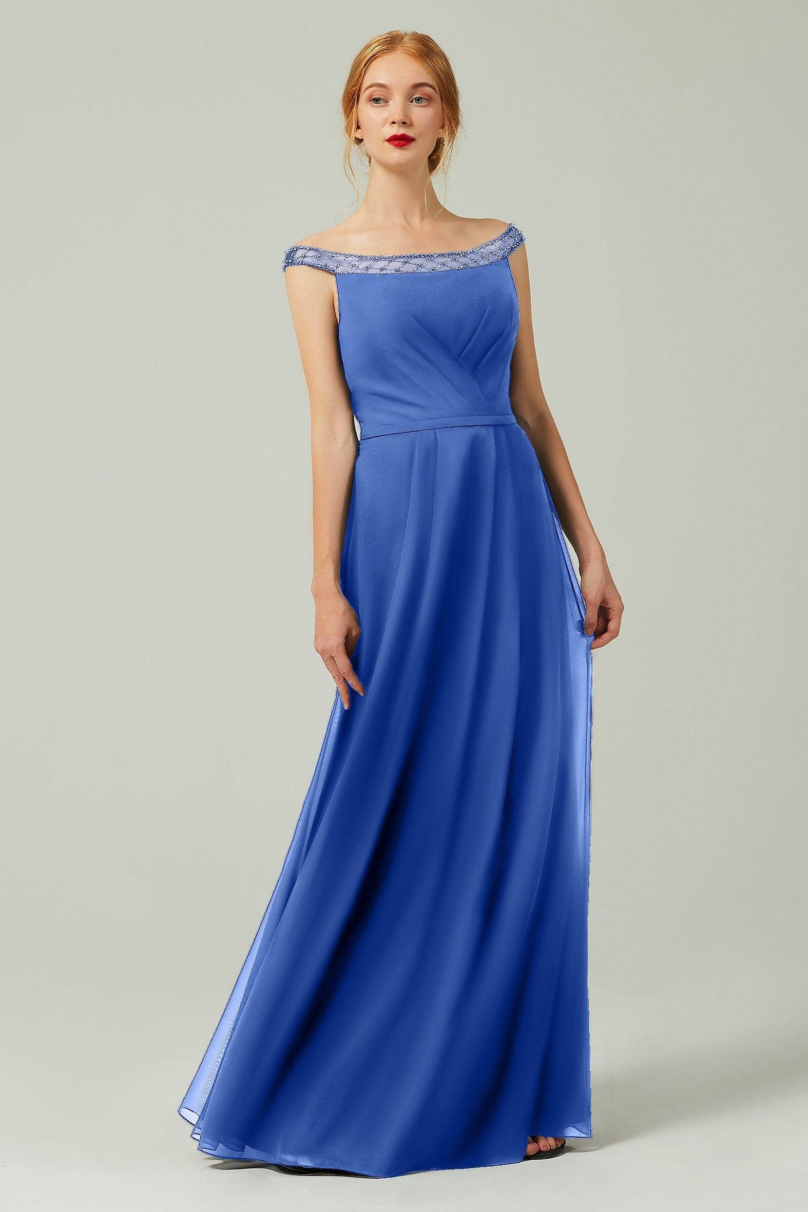 A-Line Floor Length Chiffon Bridesmaid Dress Formal Dresses CB0339