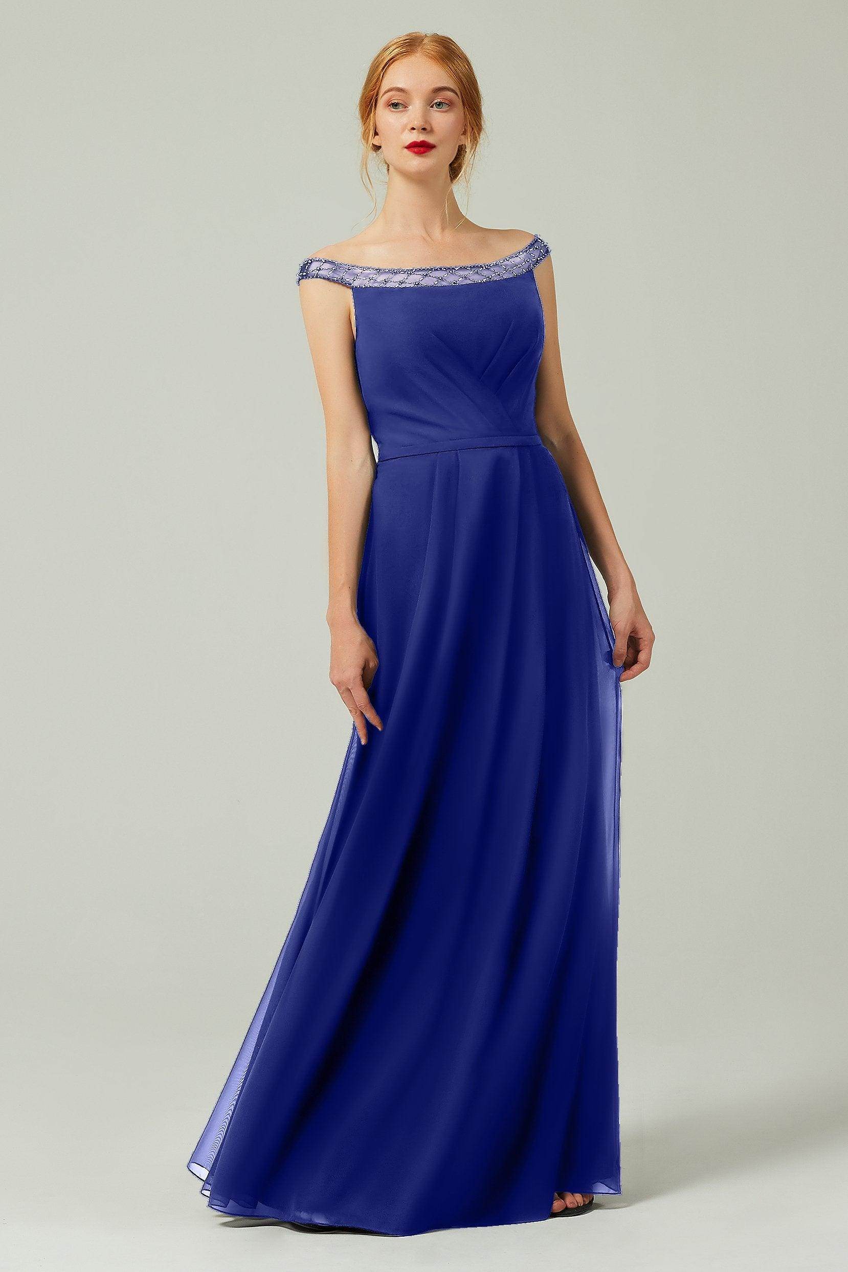 A-Line Floor Length Chiffon Bridesmaid Dress Formal Dresses CB0339