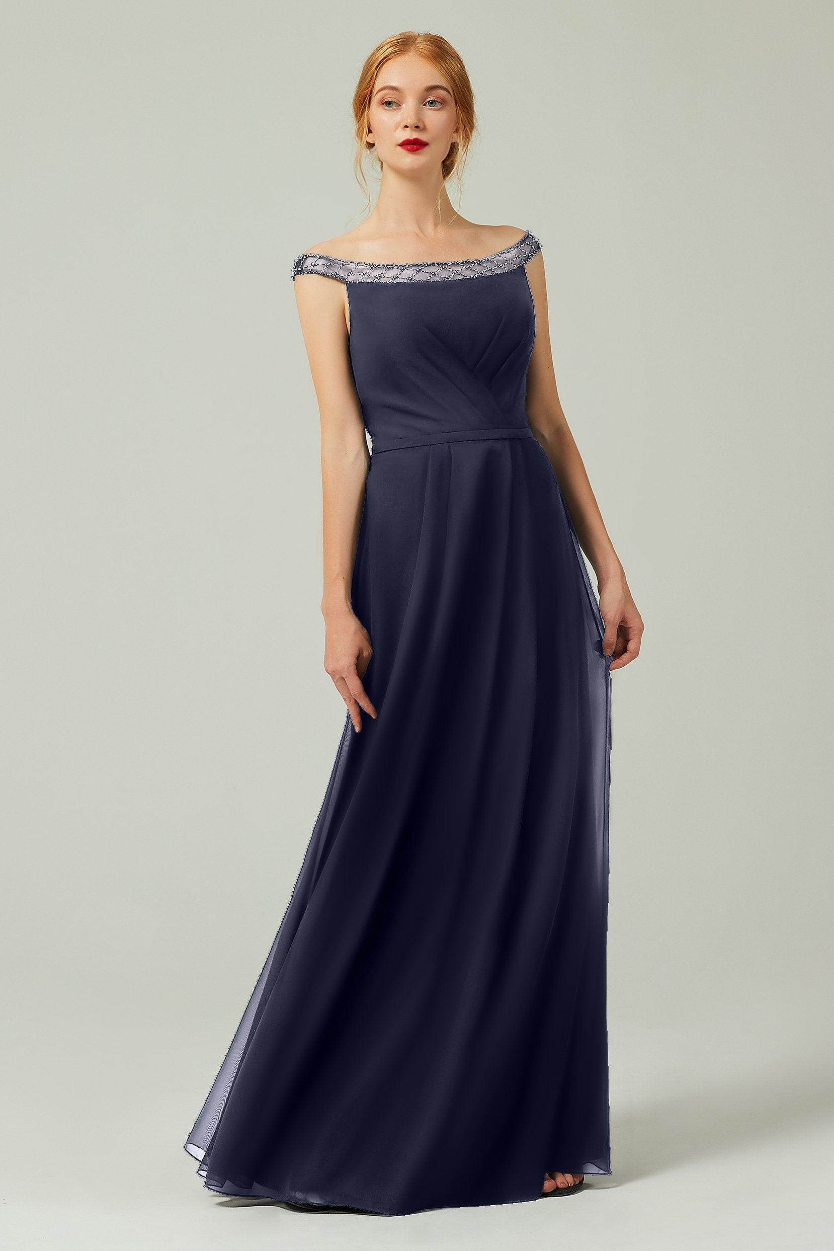 A-Line Floor Length Chiffon Bridesmaid Dress Formal Dresses CB0339