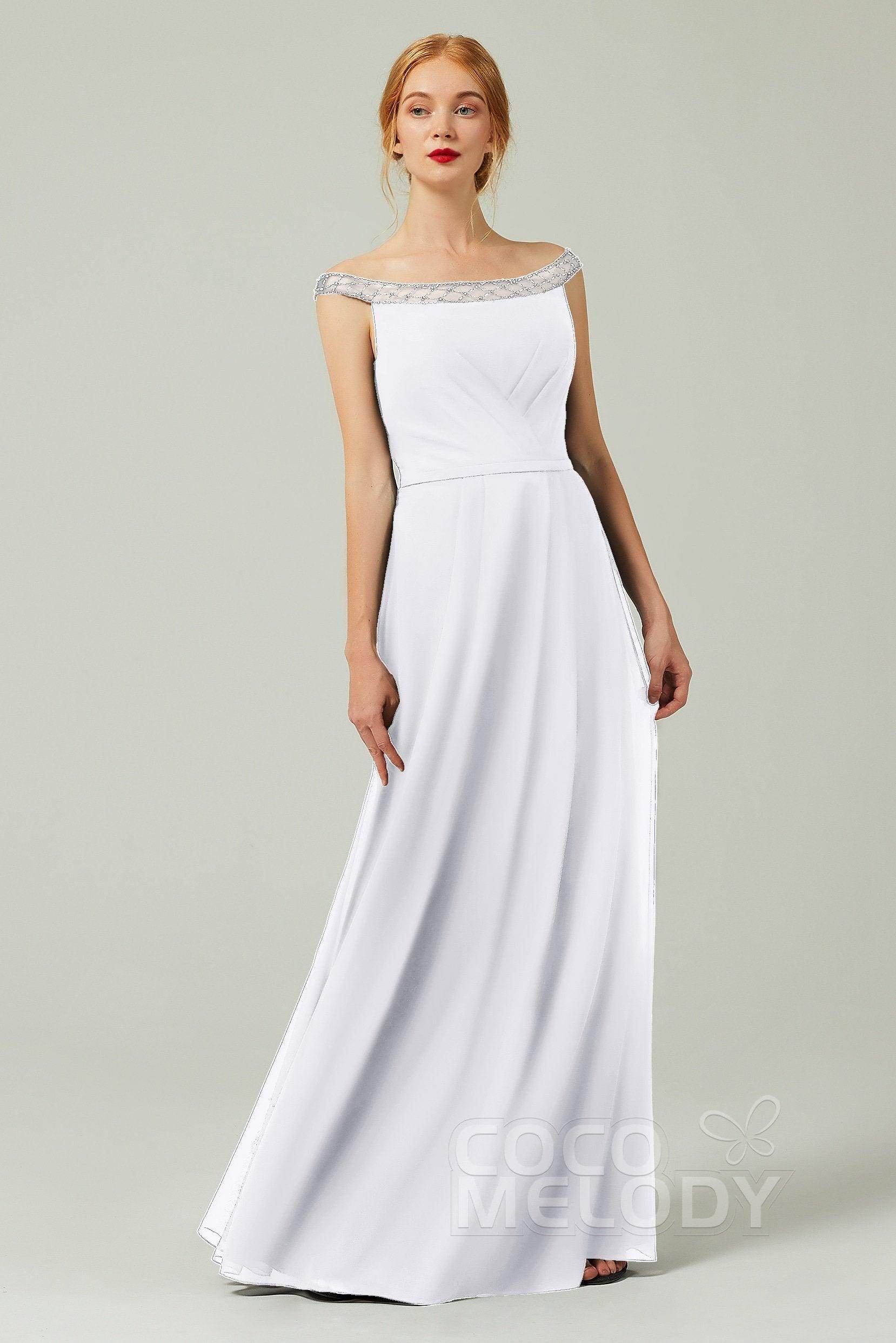 A-Line Floor Length Chiffon Bridesmaid Dress Formal Dresses CB0339