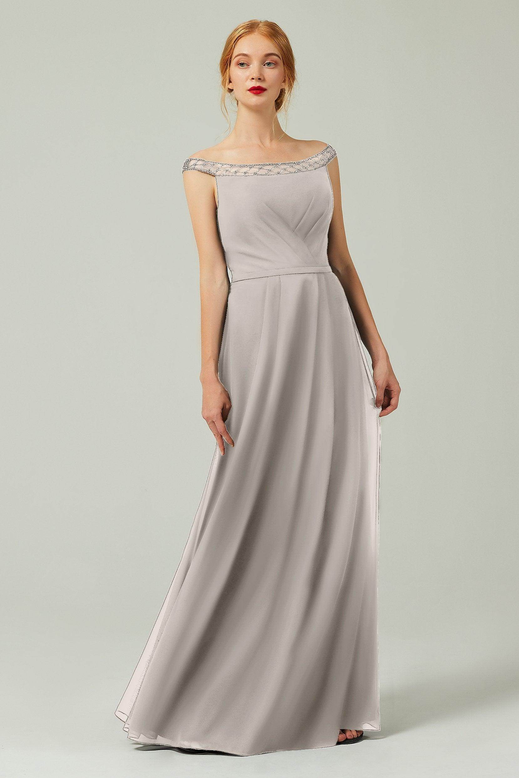 A-Line Floor Length Chiffon Bridesmaid Dress Formal Dresses CB0339