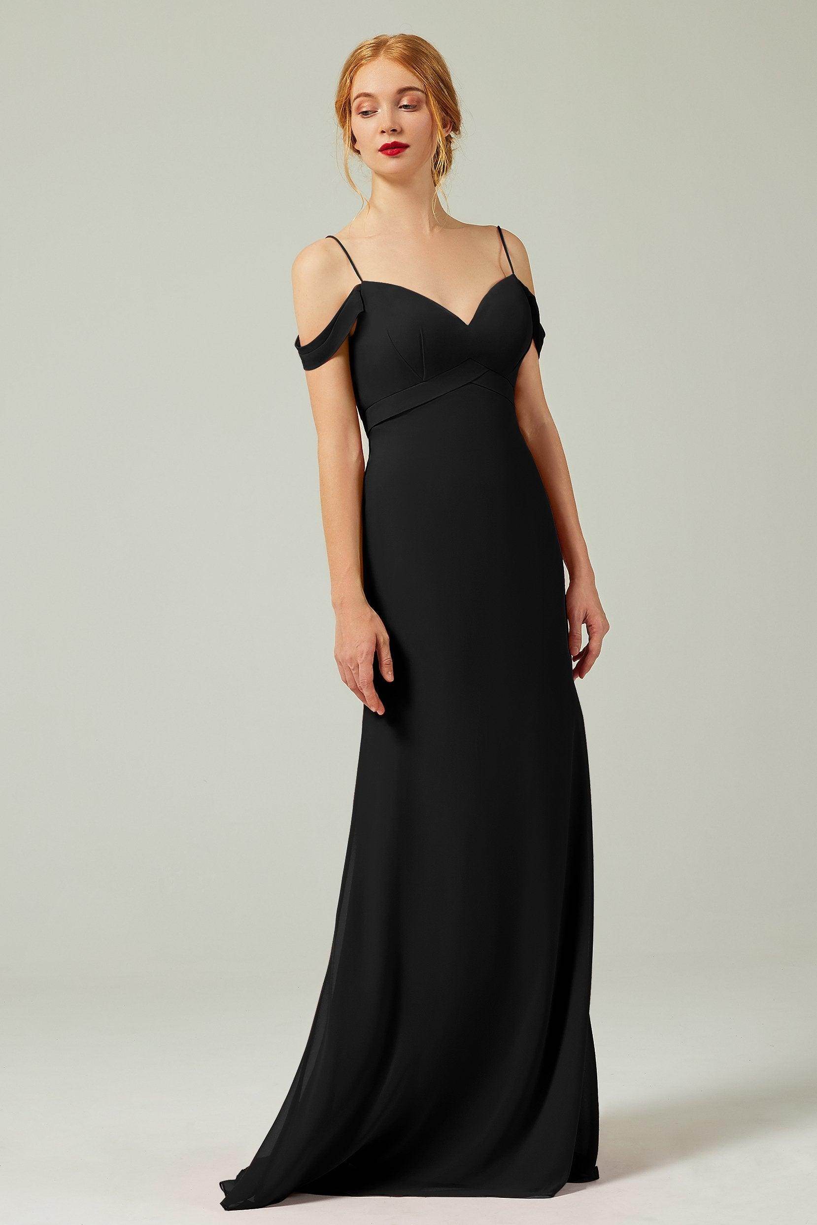 Sheath-Column Floor Length Chiffon Bridesmaid Dress Formal Dresses CB0343
