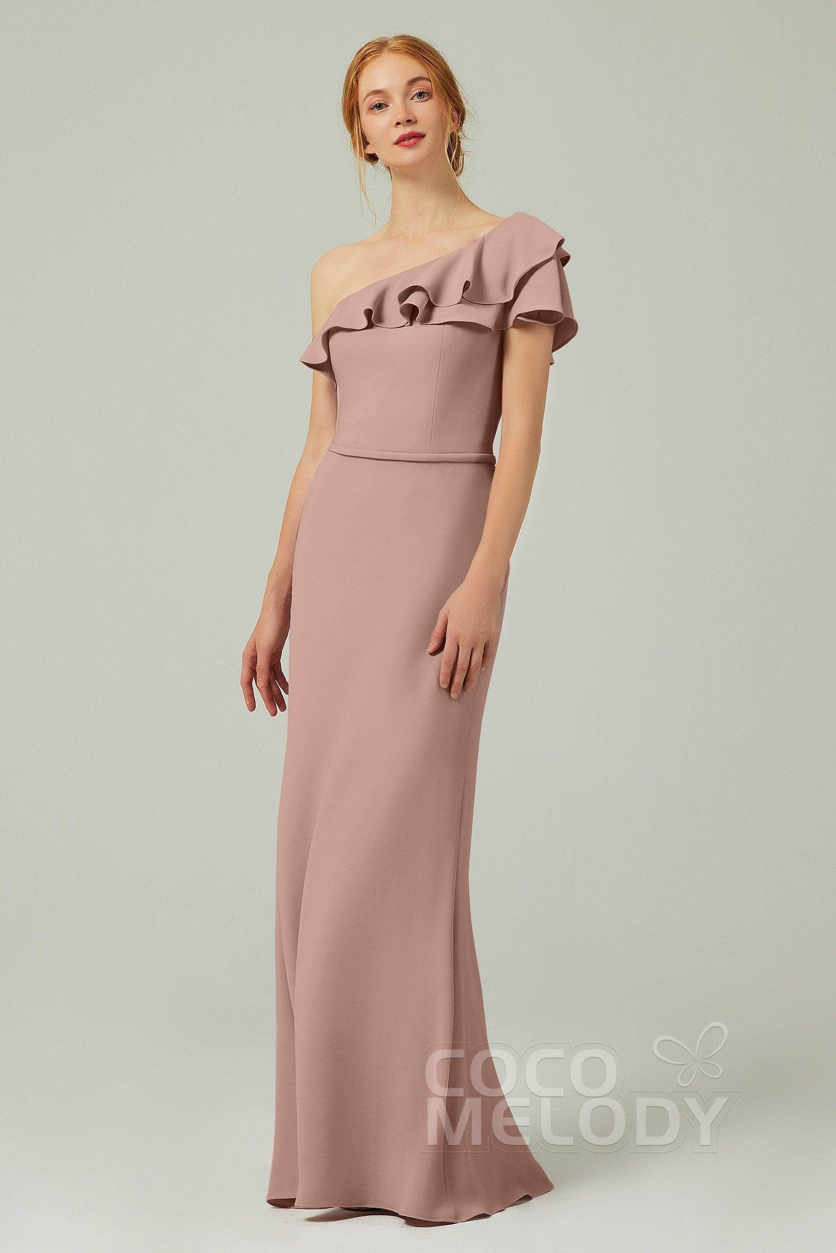 Sheath-Column Floor Length Chiffon Bridesmaid Dress CB0349