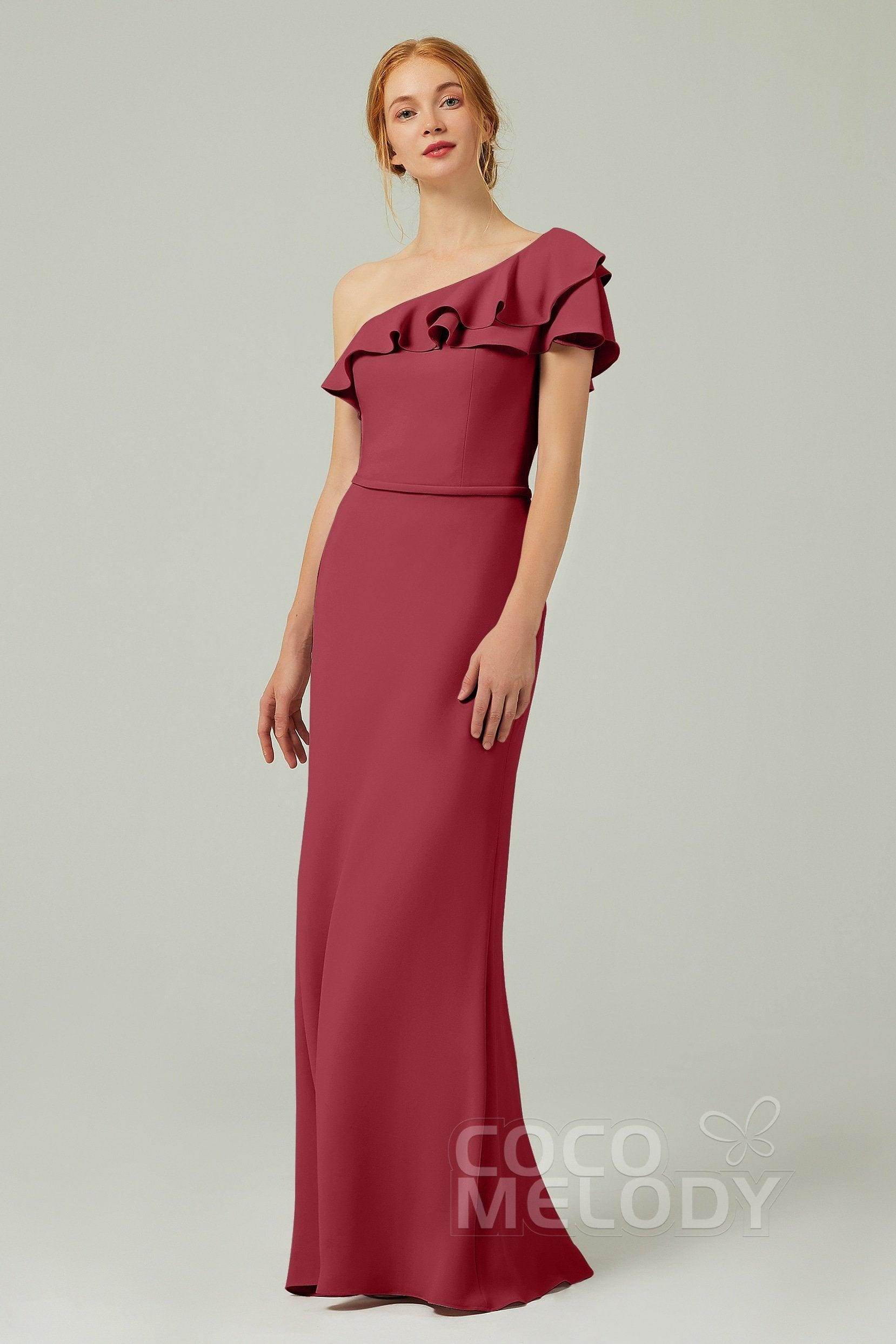 Sheath-Column Floor Length Chiffon Bridesmaid Dress CB0349