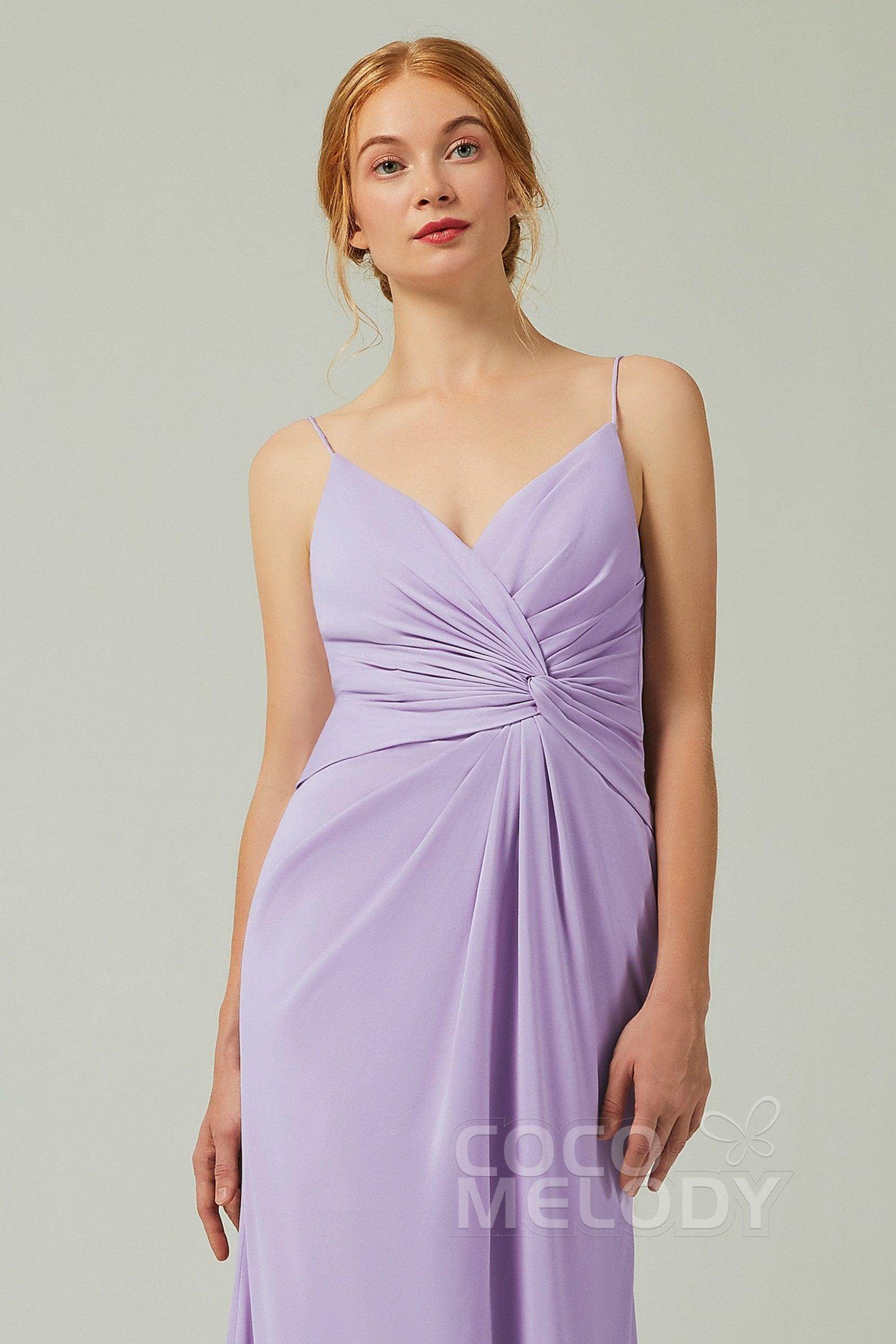 Sheath-Column Floor Length Chiffon Bridesmaid Dress CB0350