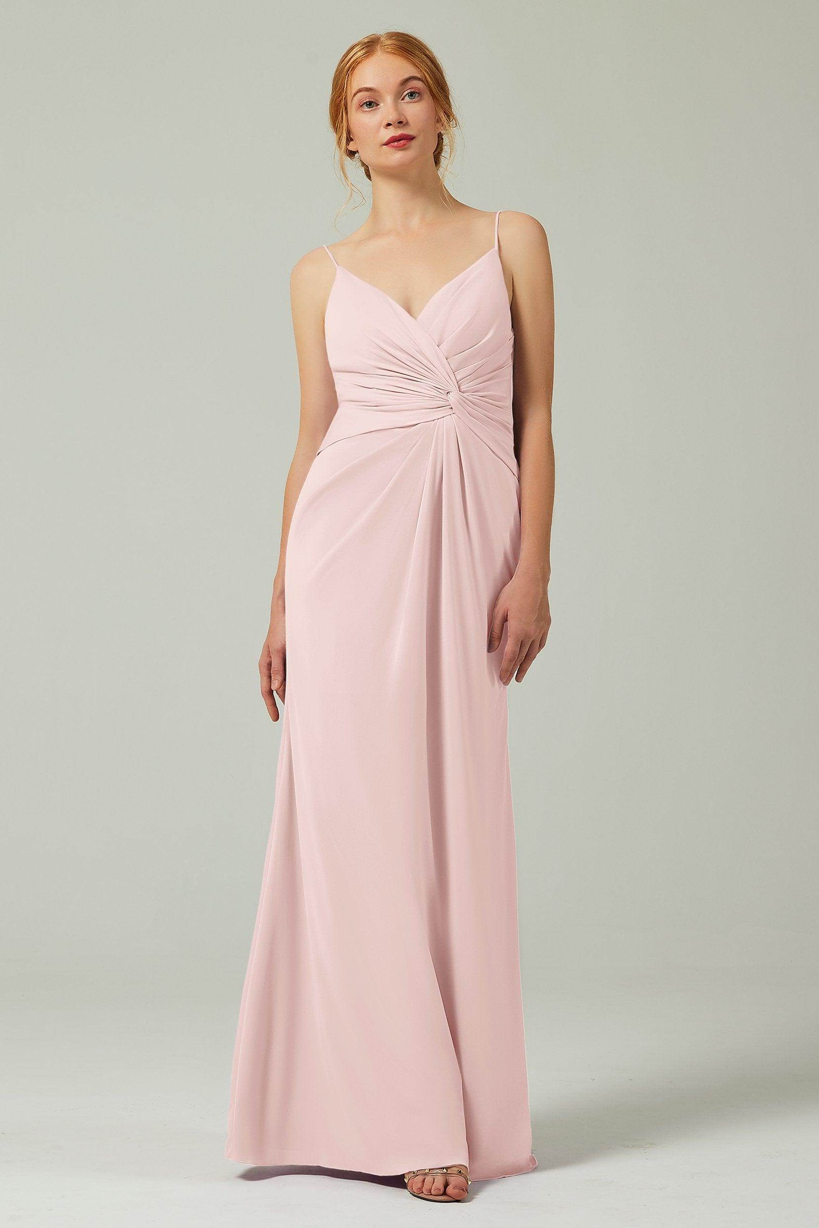 Sheath-Column Floor Length Chiffon Bridesmaid Dress CB0350
