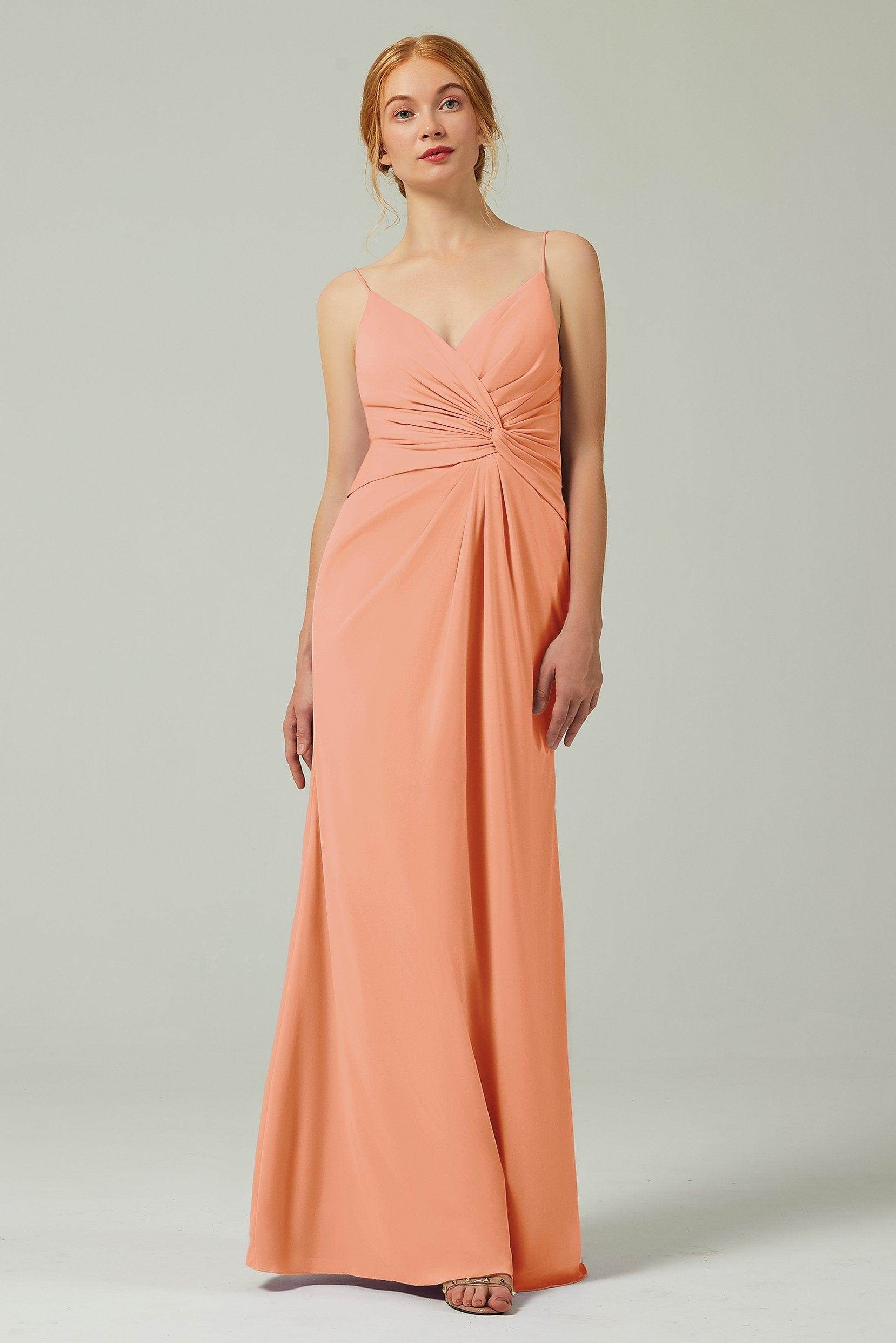 Sheath-Column Floor Length Chiffon Bridesmaid Dress CB0350