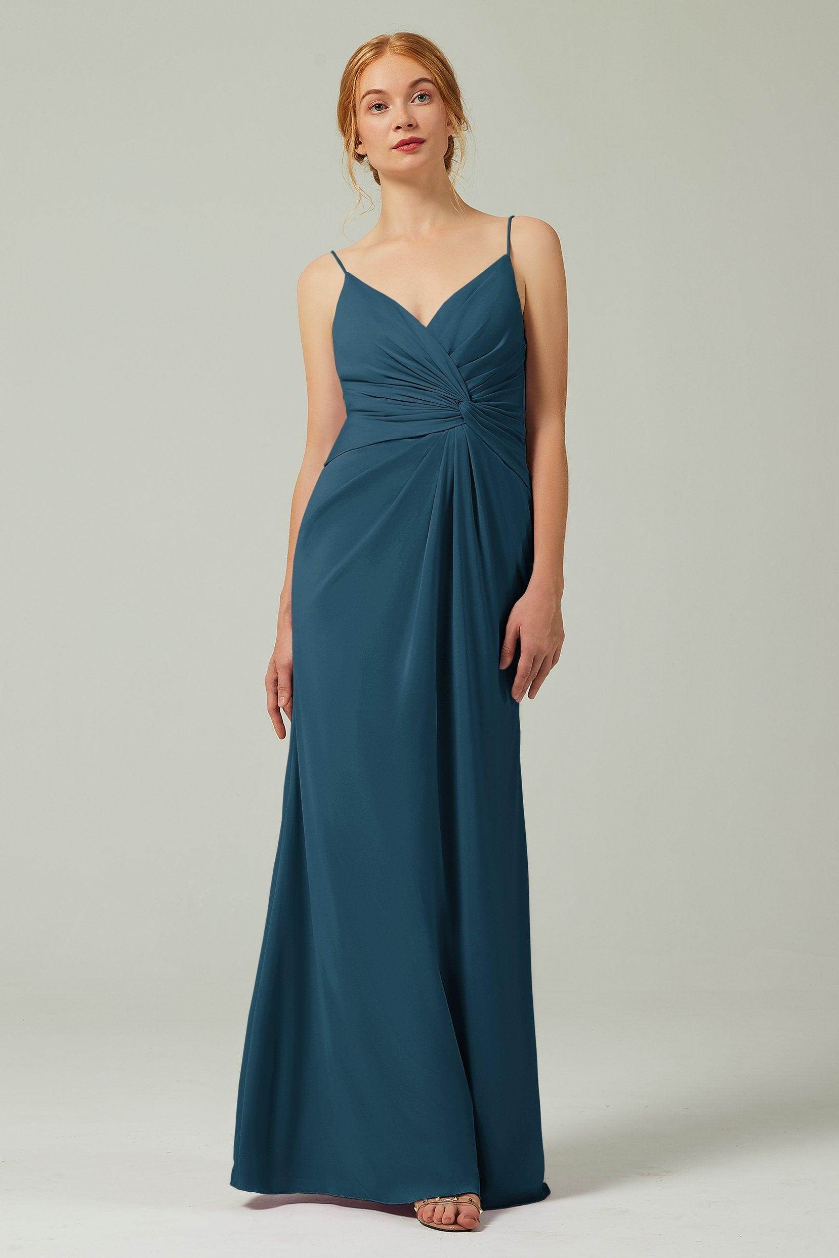 Sheath-Column Floor Length Chiffon Bridesmaid Dress CB0350