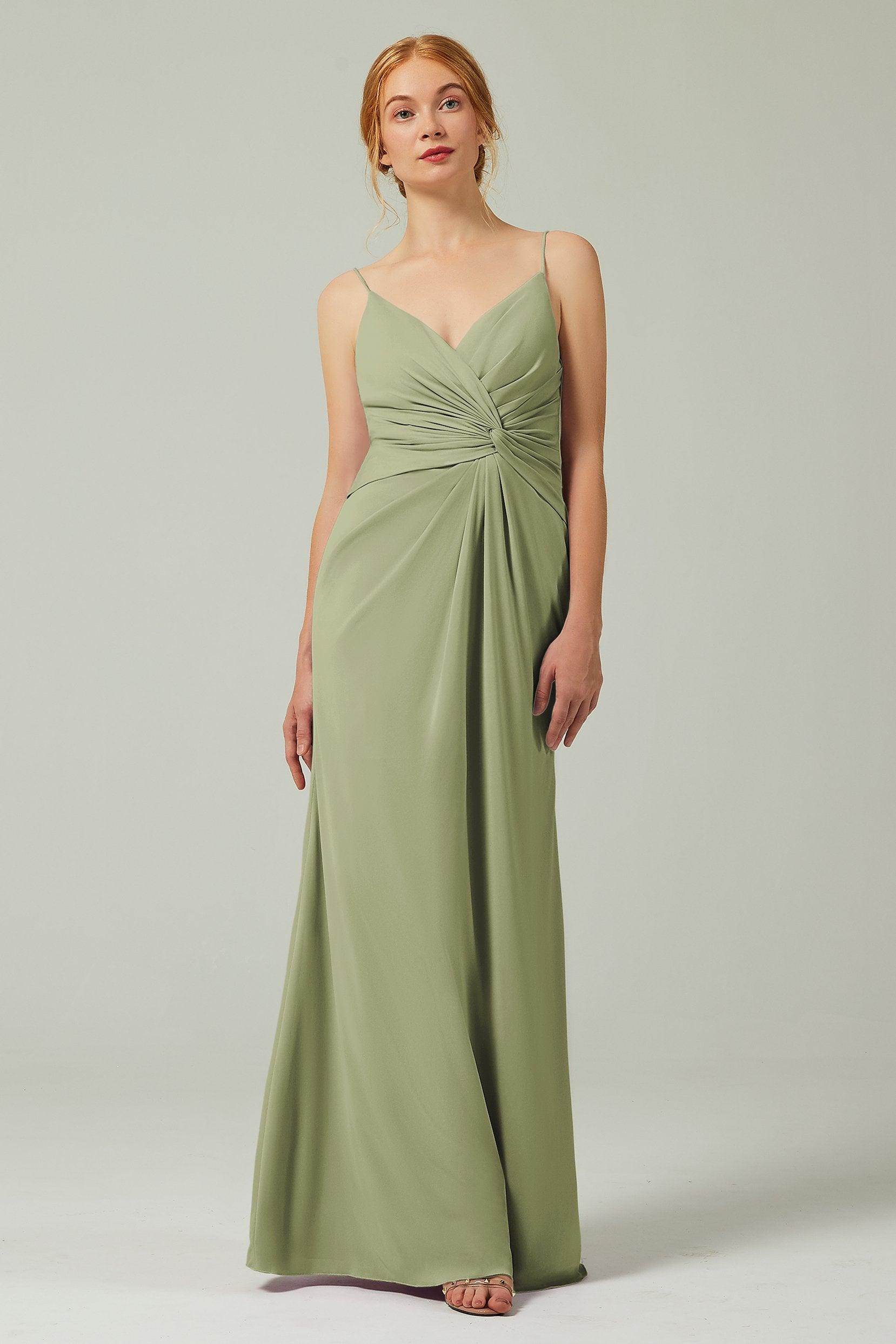 Sheath-Column Floor Length Chiffon Bridesmaid Dress CB0350