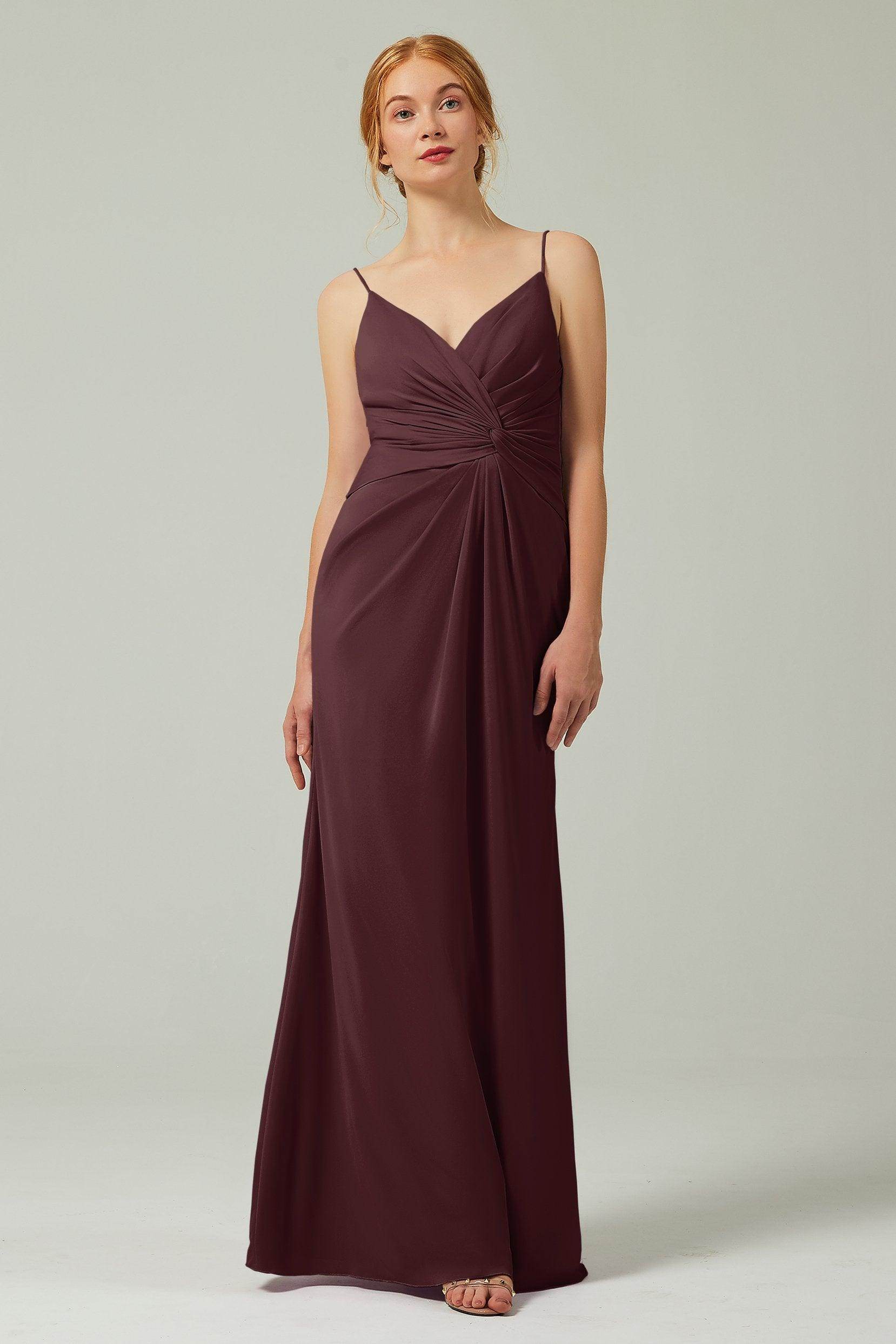 Sheath-Column Floor Length Chiffon Bridesmaid Dress CB0350