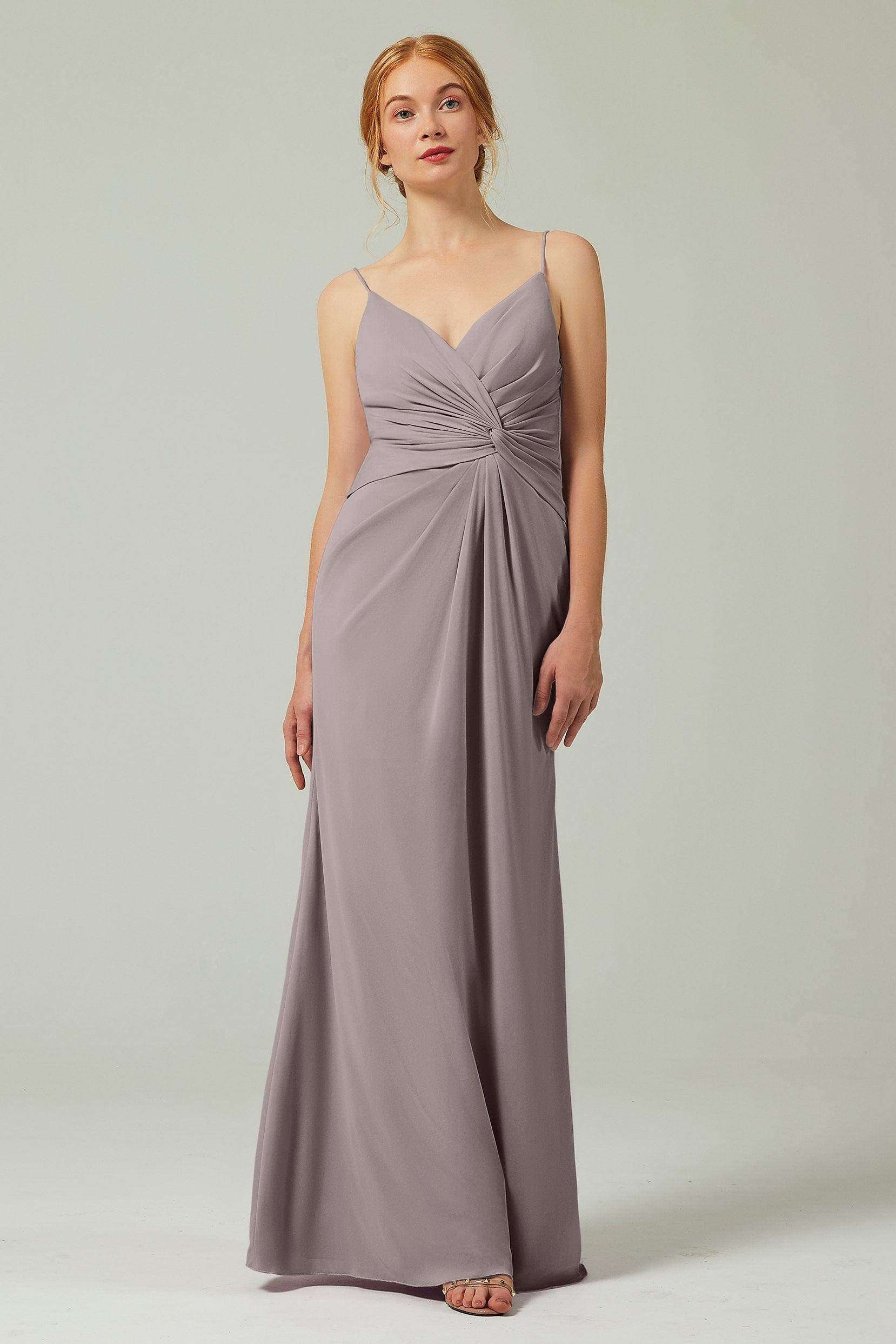 Sheath-Column Floor Length Chiffon Bridesmaid Dress CB0350