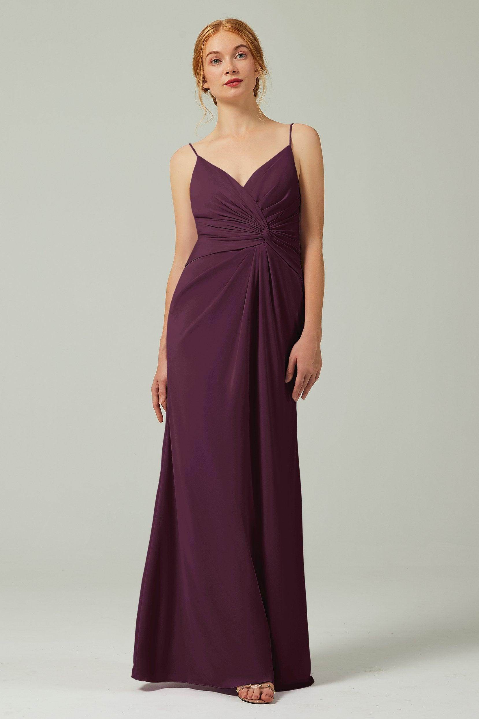 Sheath-Column Floor Length Chiffon Bridesmaid Dress CB0350