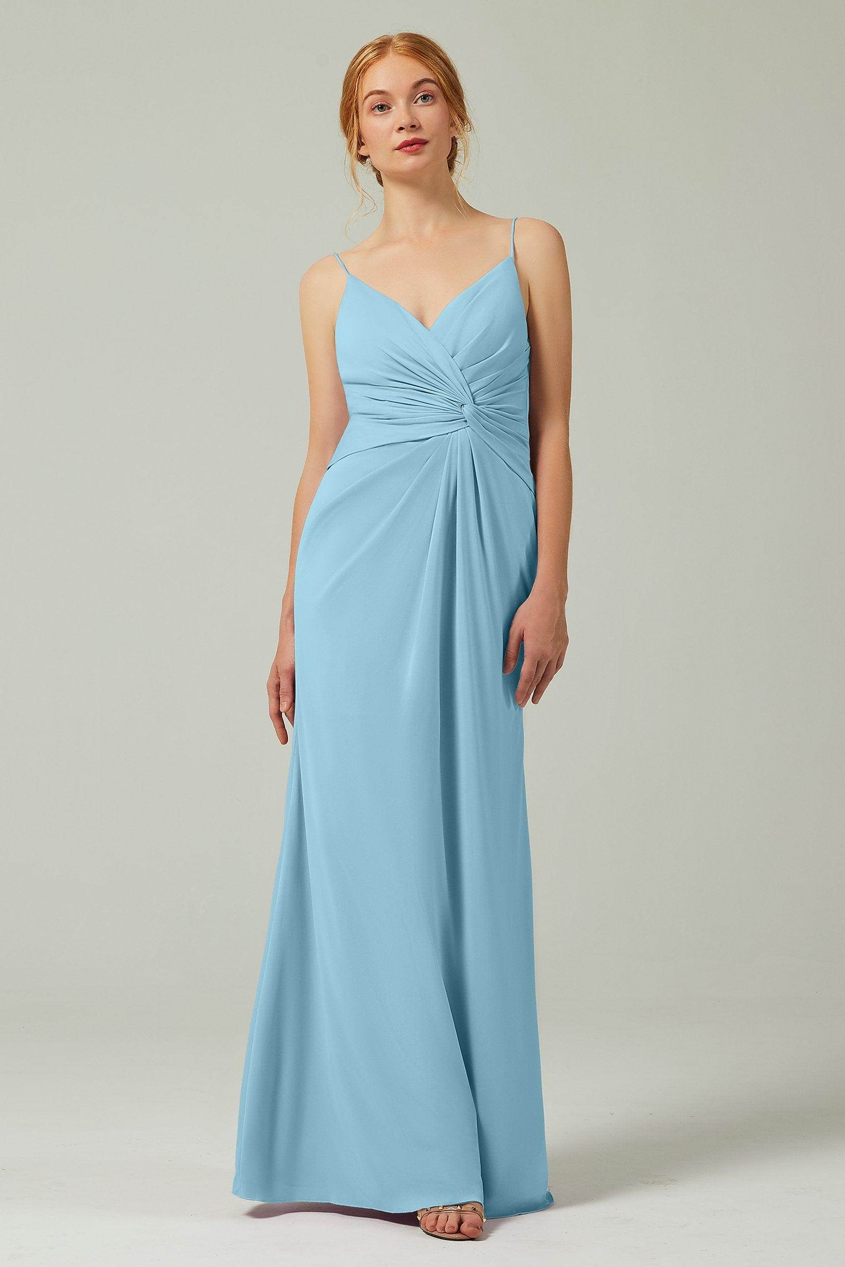 Sheath-Column Floor Length Chiffon Bridesmaid Dress CB0350