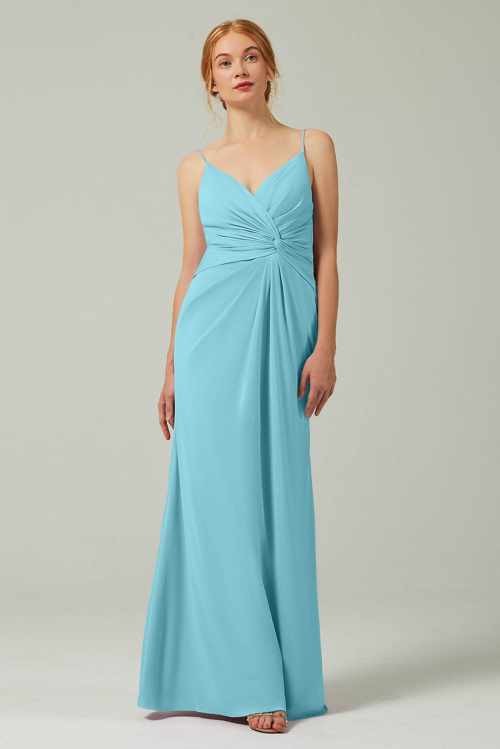 Sheath-Column Floor Length Chiffon Bridesmaid Dress CB0350
