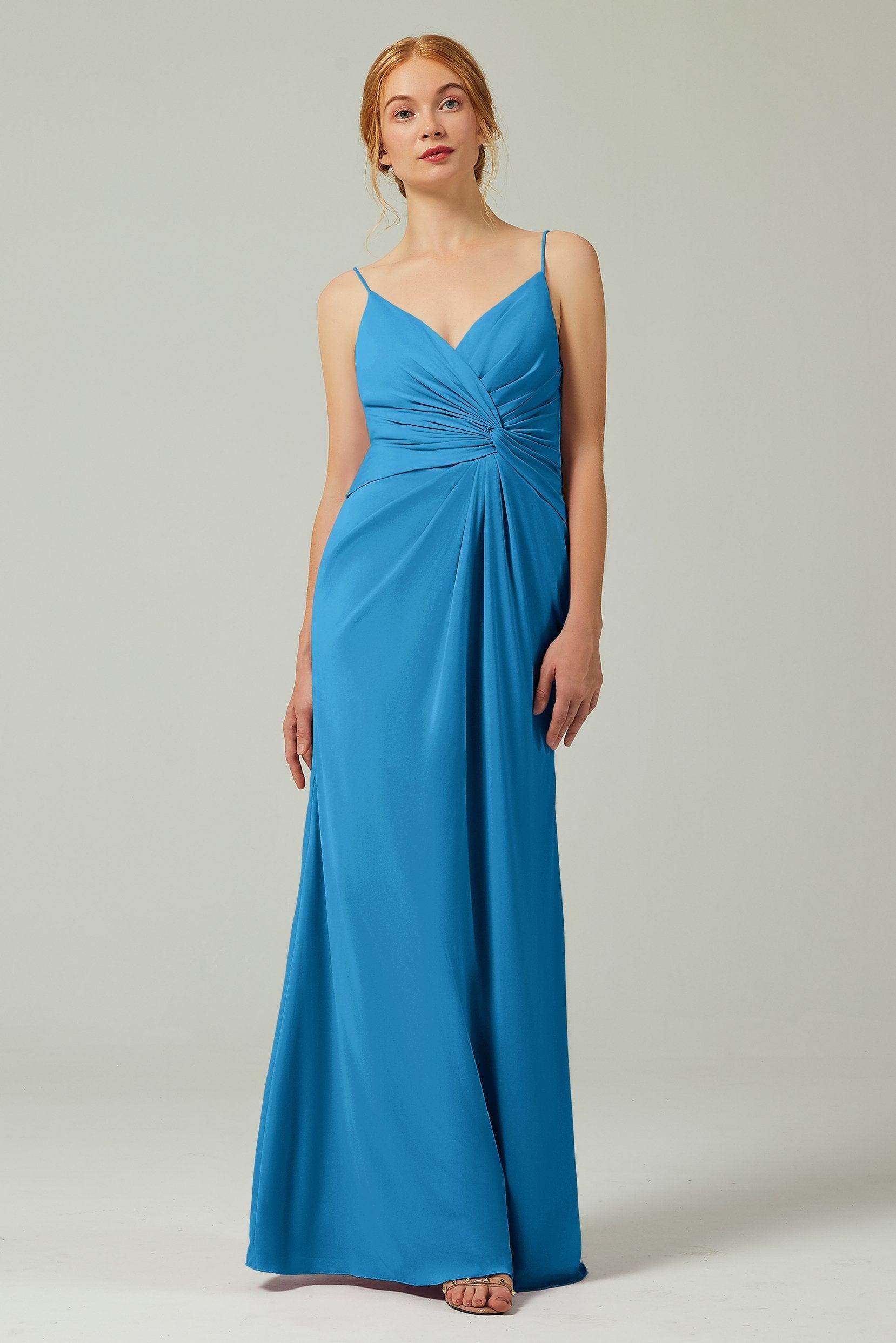 Sheath-Column Floor Length Chiffon Bridesmaid Dress CB0350