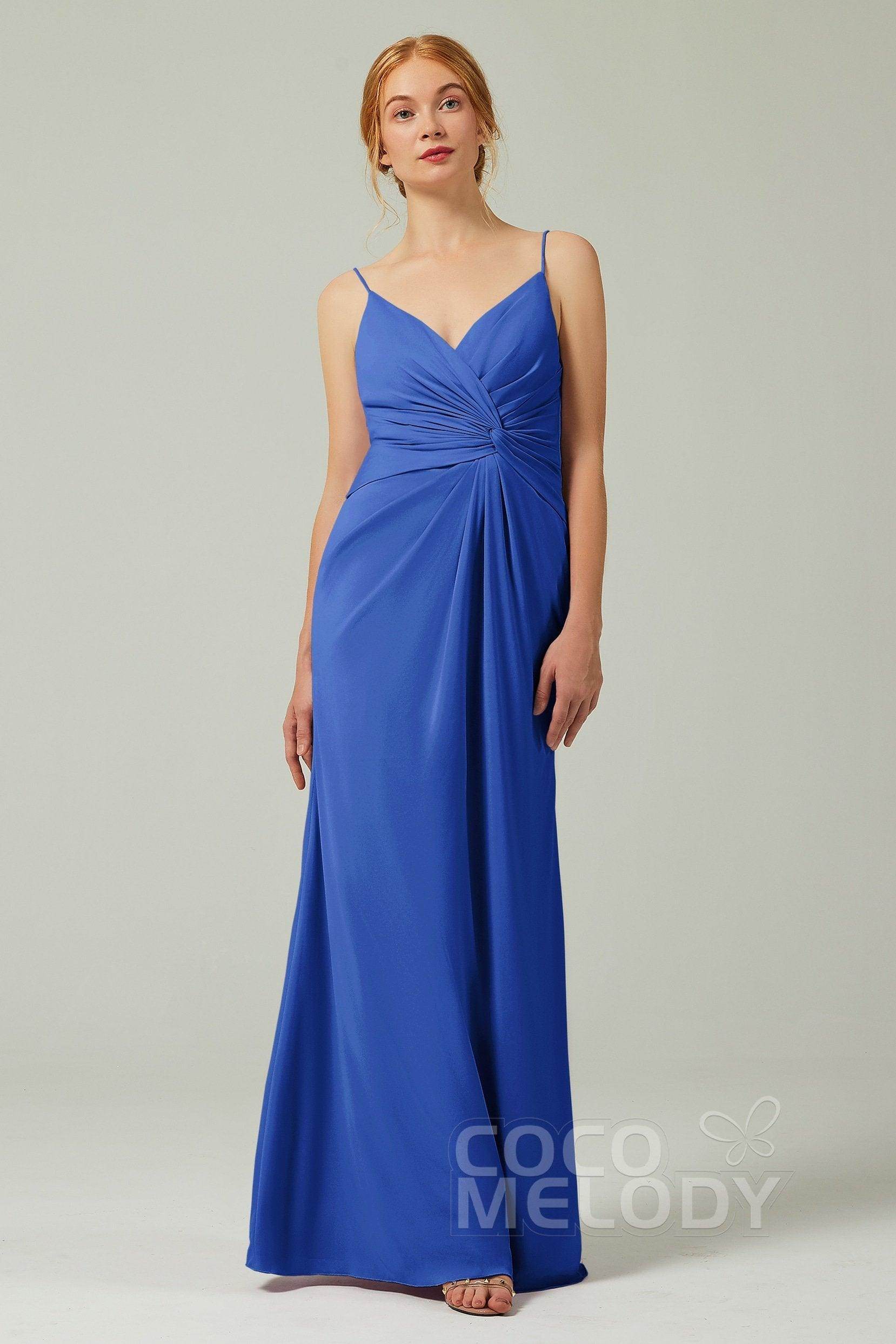 Sheath-Column Floor Length Chiffon Bridesmaid Dress CB0350