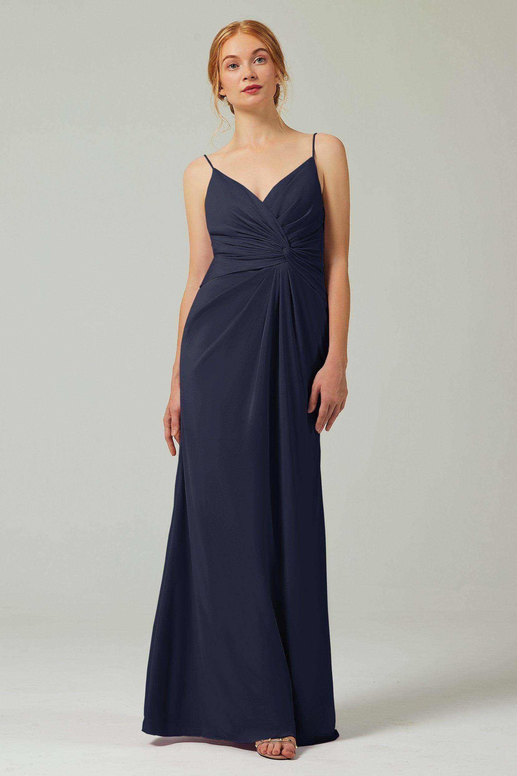 Sheath-Column Floor Length Chiffon Bridesmaid Dress CB0350