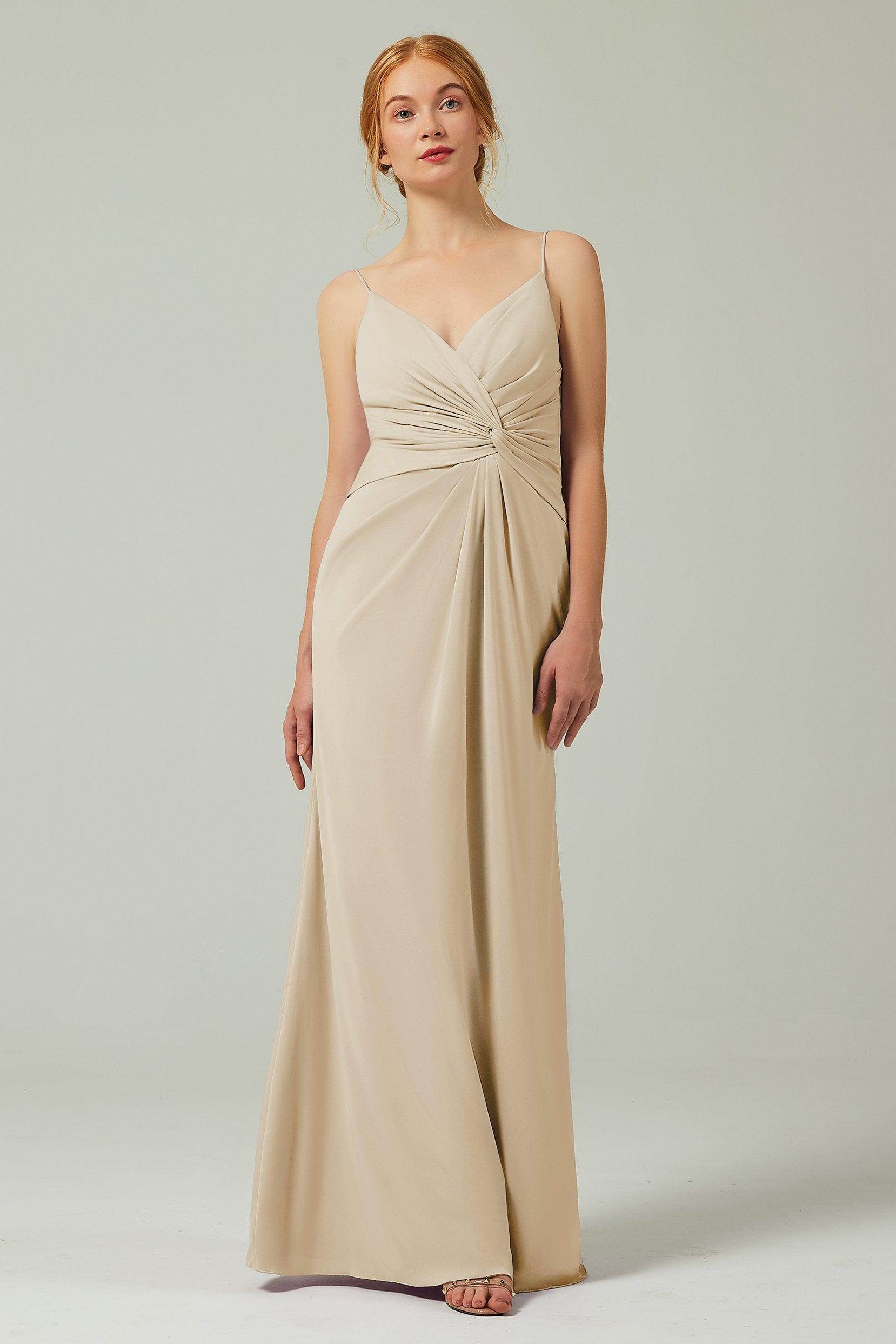 Sheath-Column Floor Length Chiffon Bridesmaid Dress CB0350