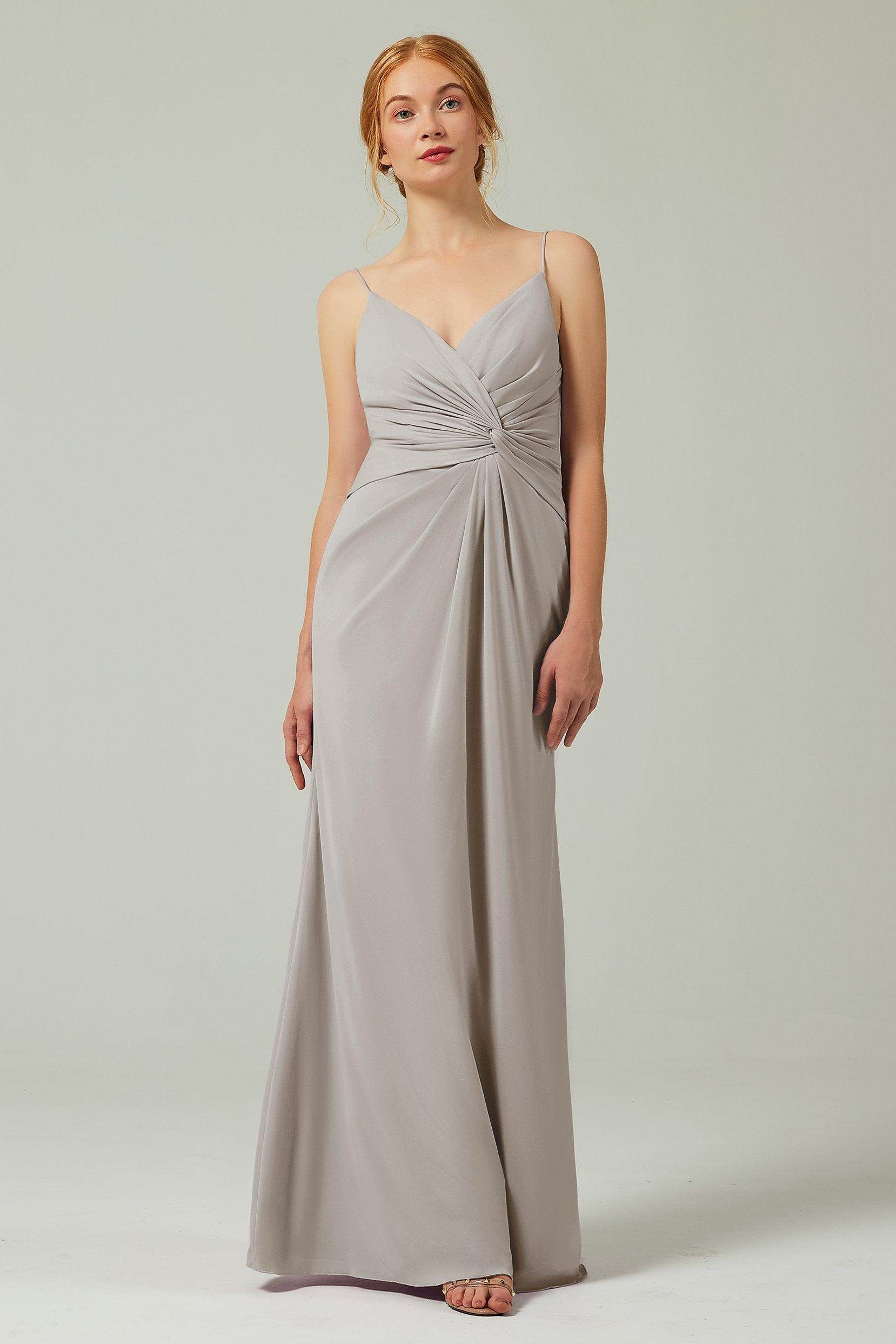Sheath-Column Floor Length Chiffon Bridesmaid Dress CB0350