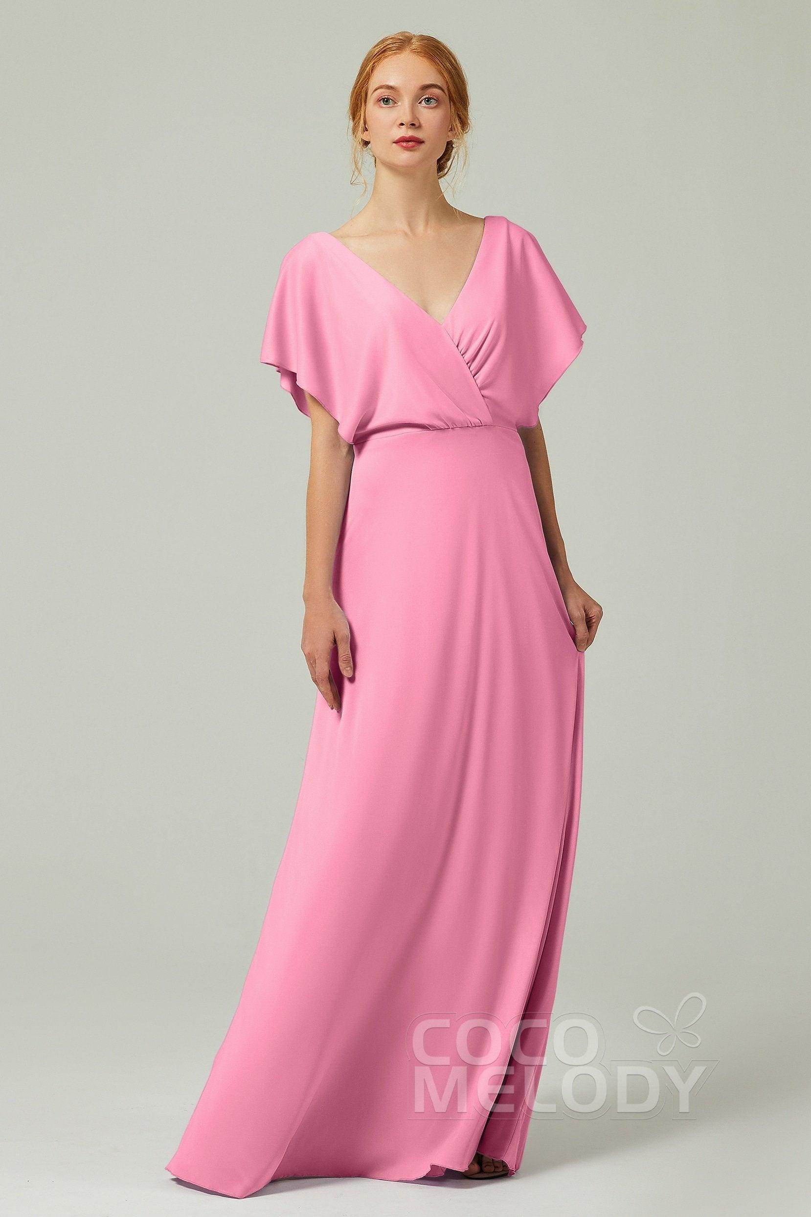 A-Line Floor Length Chiffon Bridesmaid Dress CB0351
