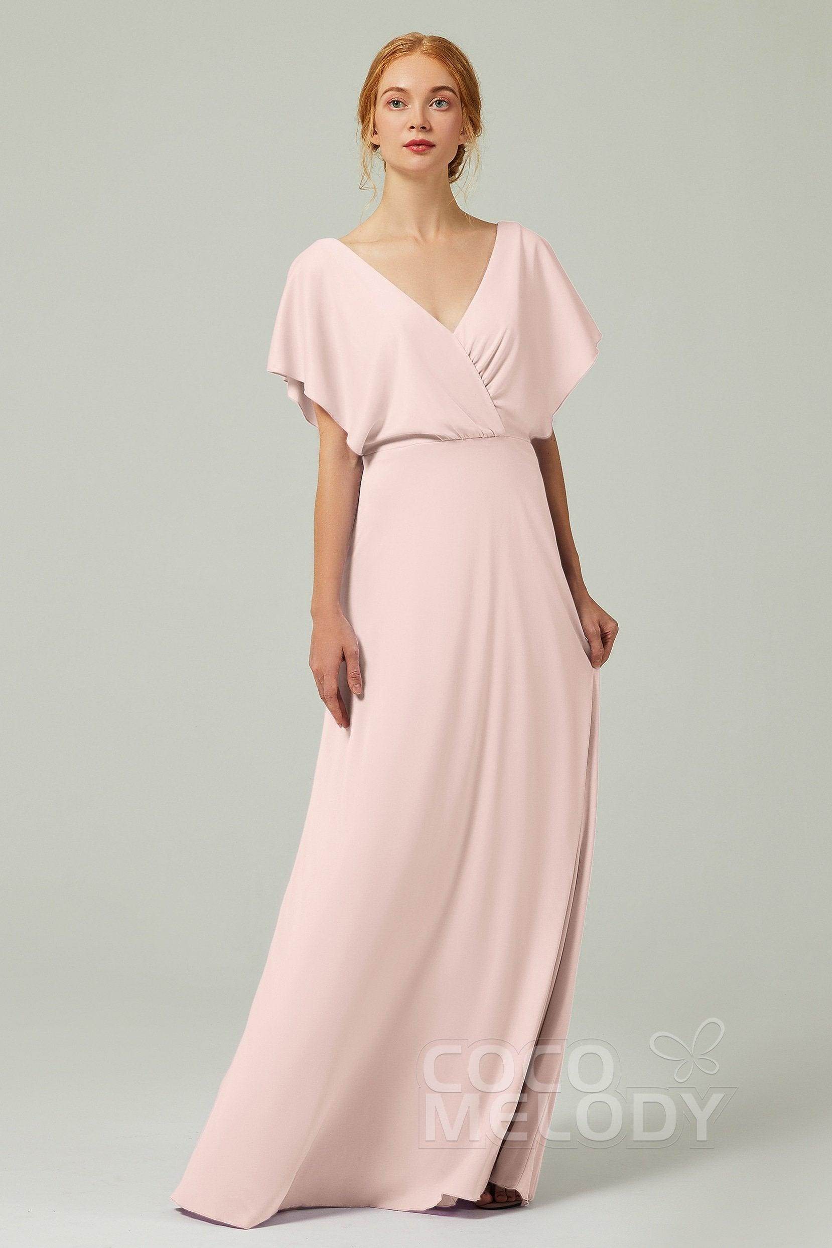 A-Line Floor Length Chiffon Bridesmaid Dress CB0351