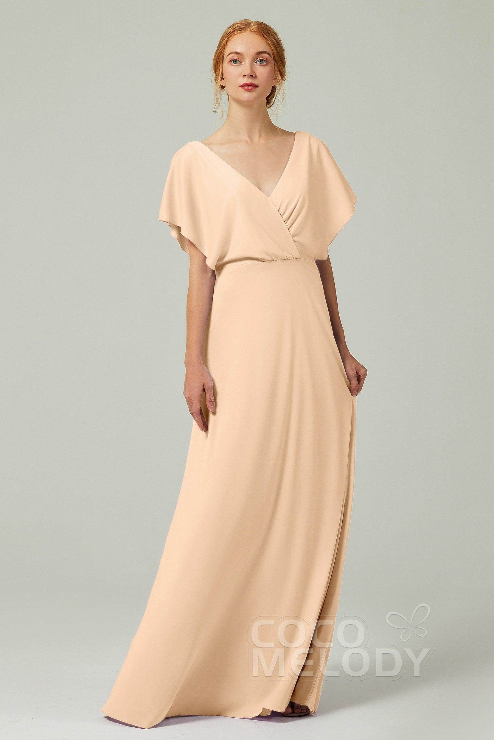 A-Line Floor Length Chiffon Bridesmaid Dress CB0351