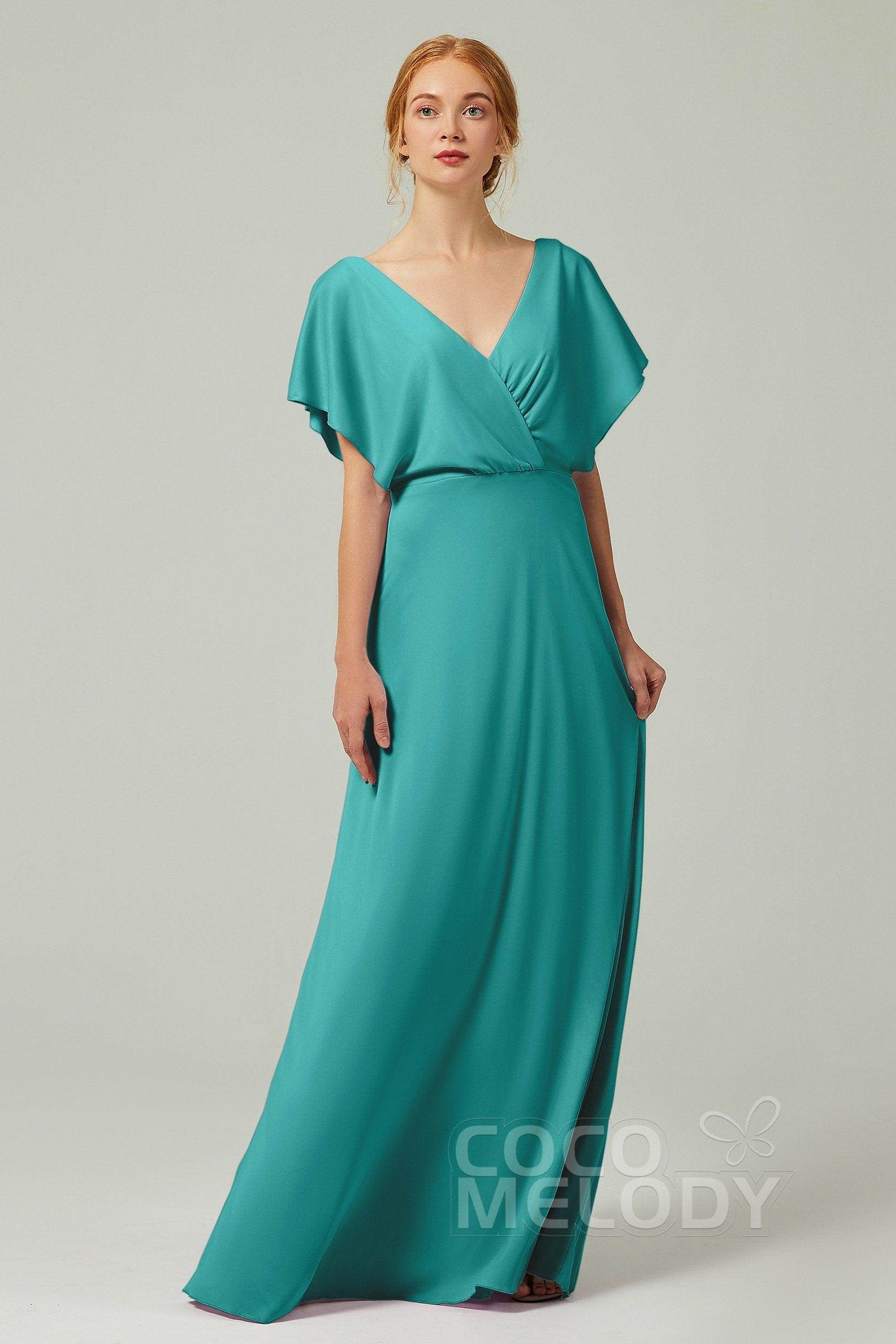 A-Line Floor Length Chiffon Bridesmaid Dress CB0351