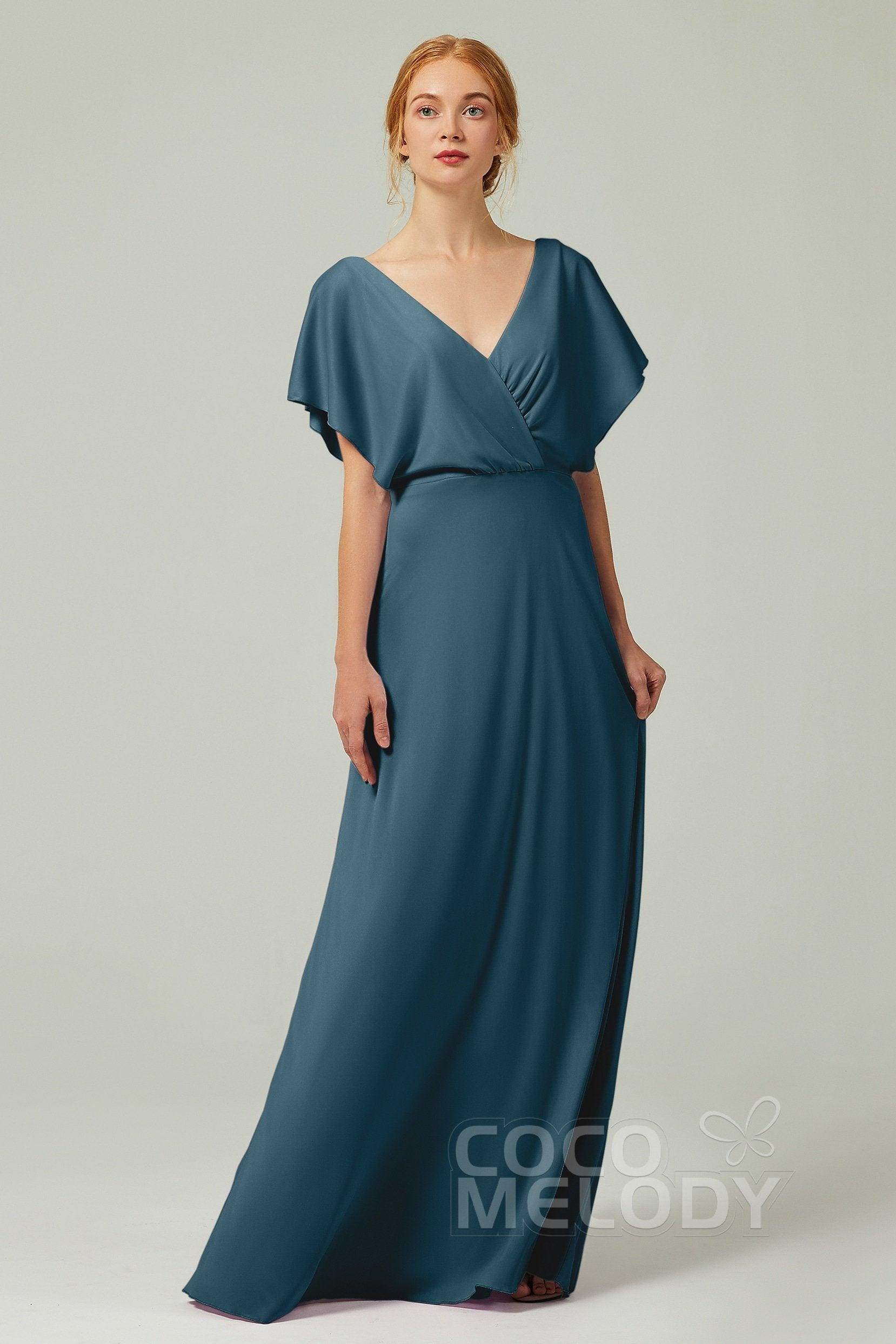 A-Line Floor Length Chiffon Bridesmaid Dress CB0351