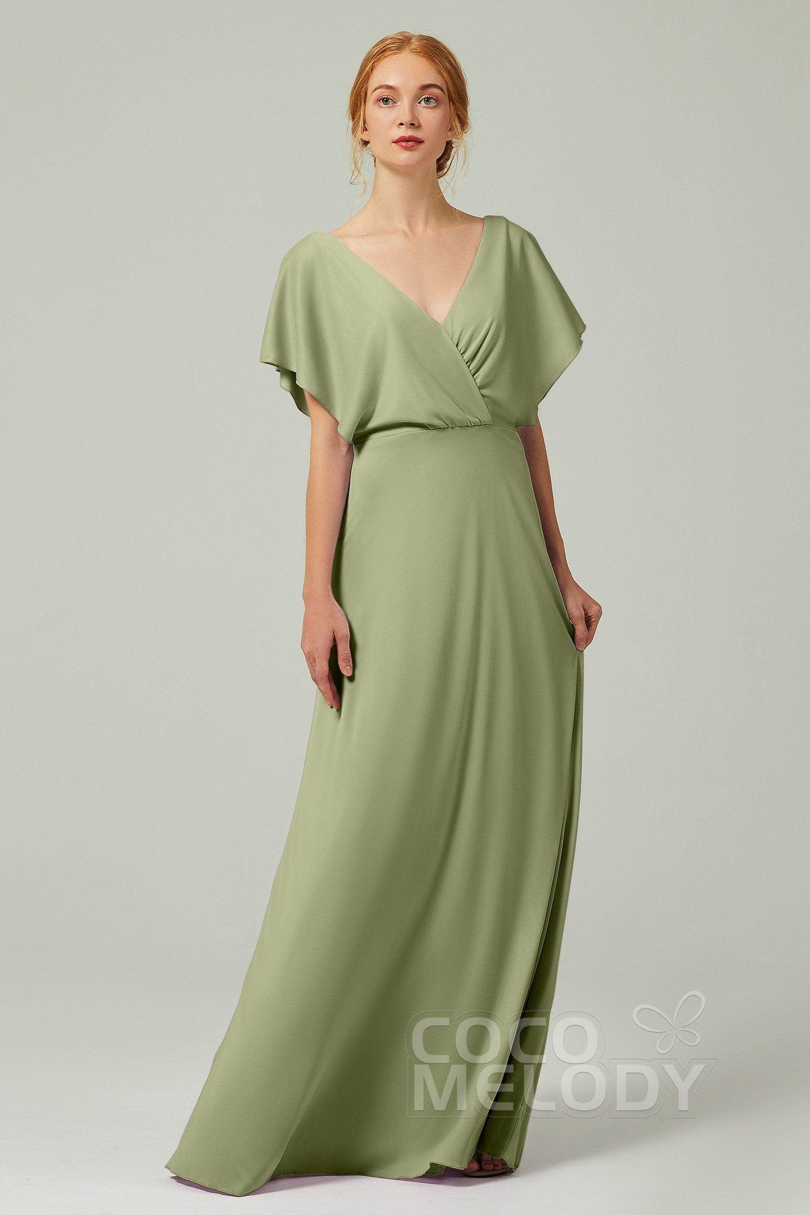 A-Line Floor Length Chiffon Bridesmaid Dress CB0351