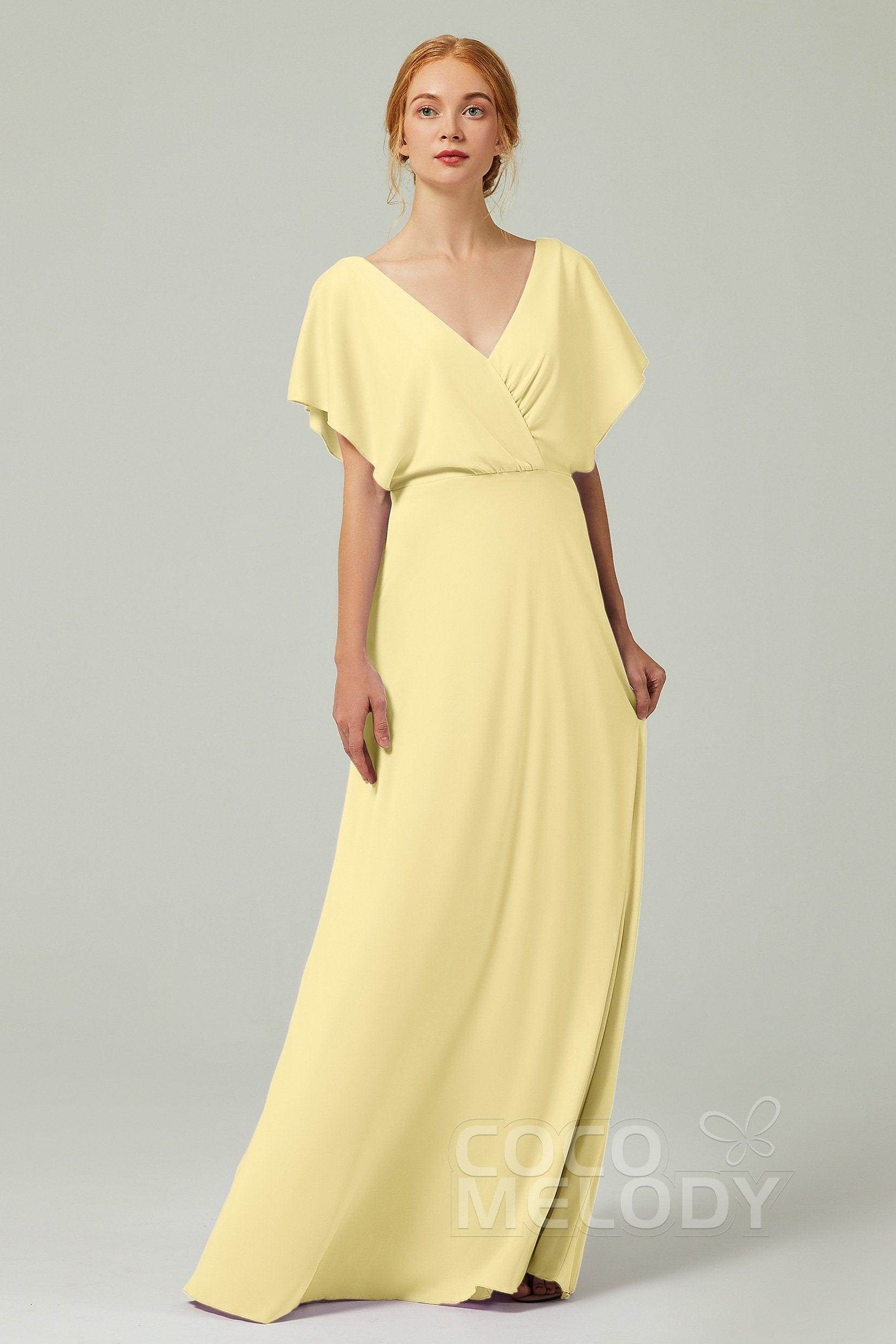 A-Line Floor Length Chiffon Bridesmaid Dress CB0351