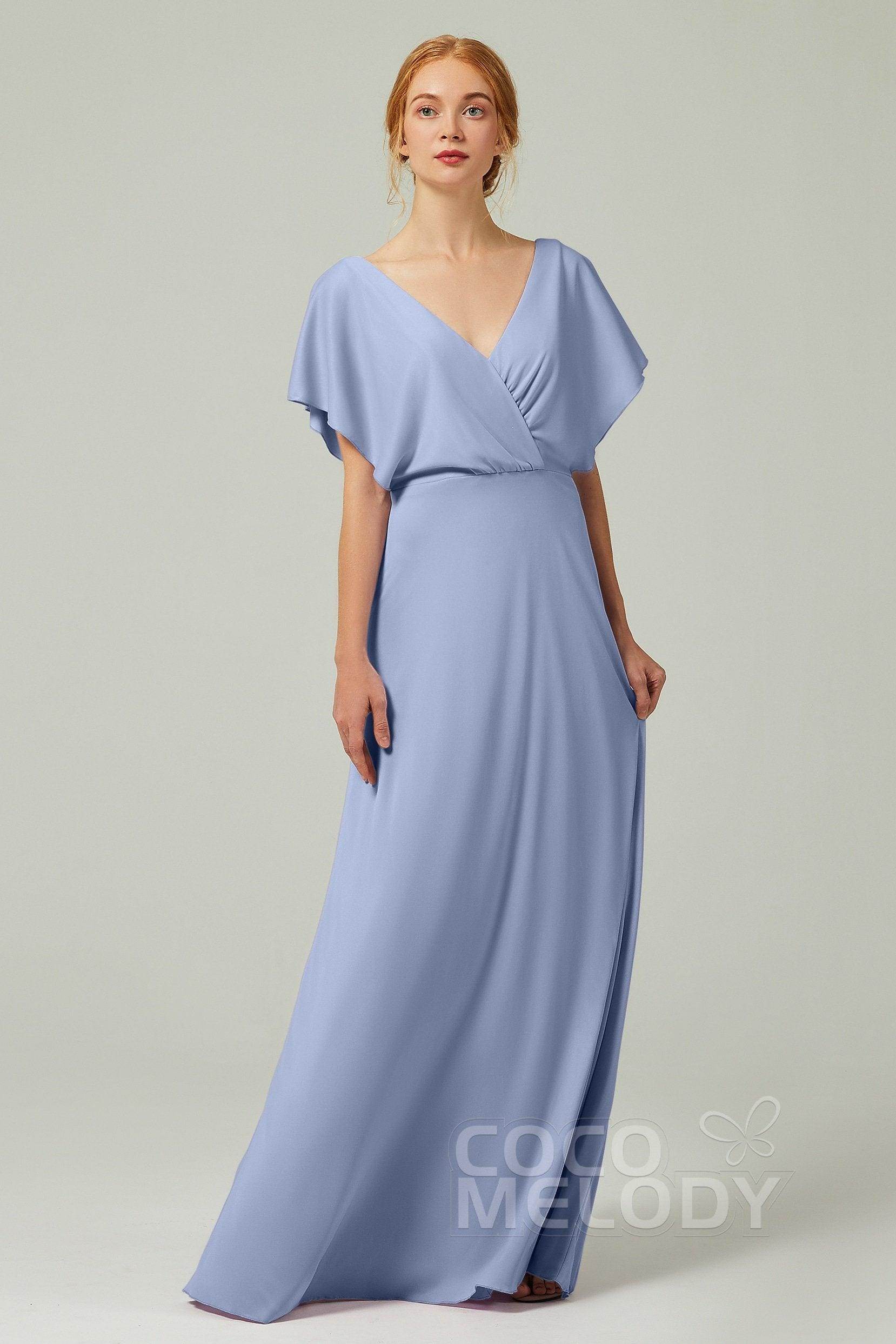 A-Line Floor Length Chiffon Bridesmaid Dress CB0351