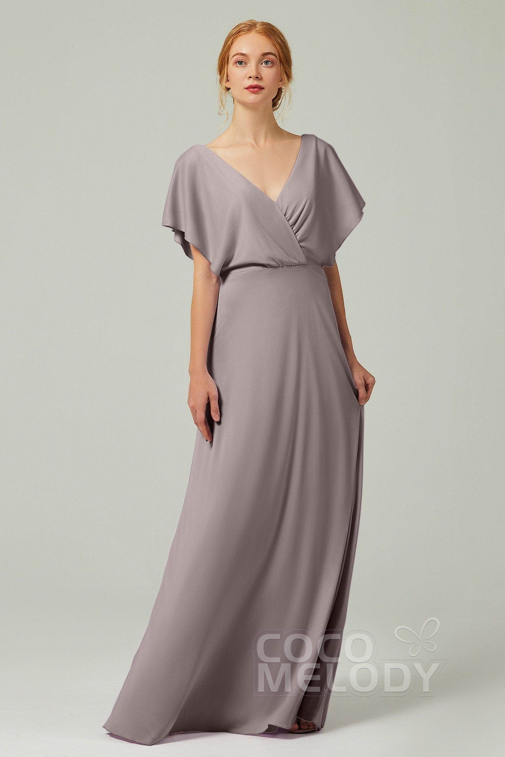 A-Line Floor Length Chiffon Bridesmaid Dress CB0351
