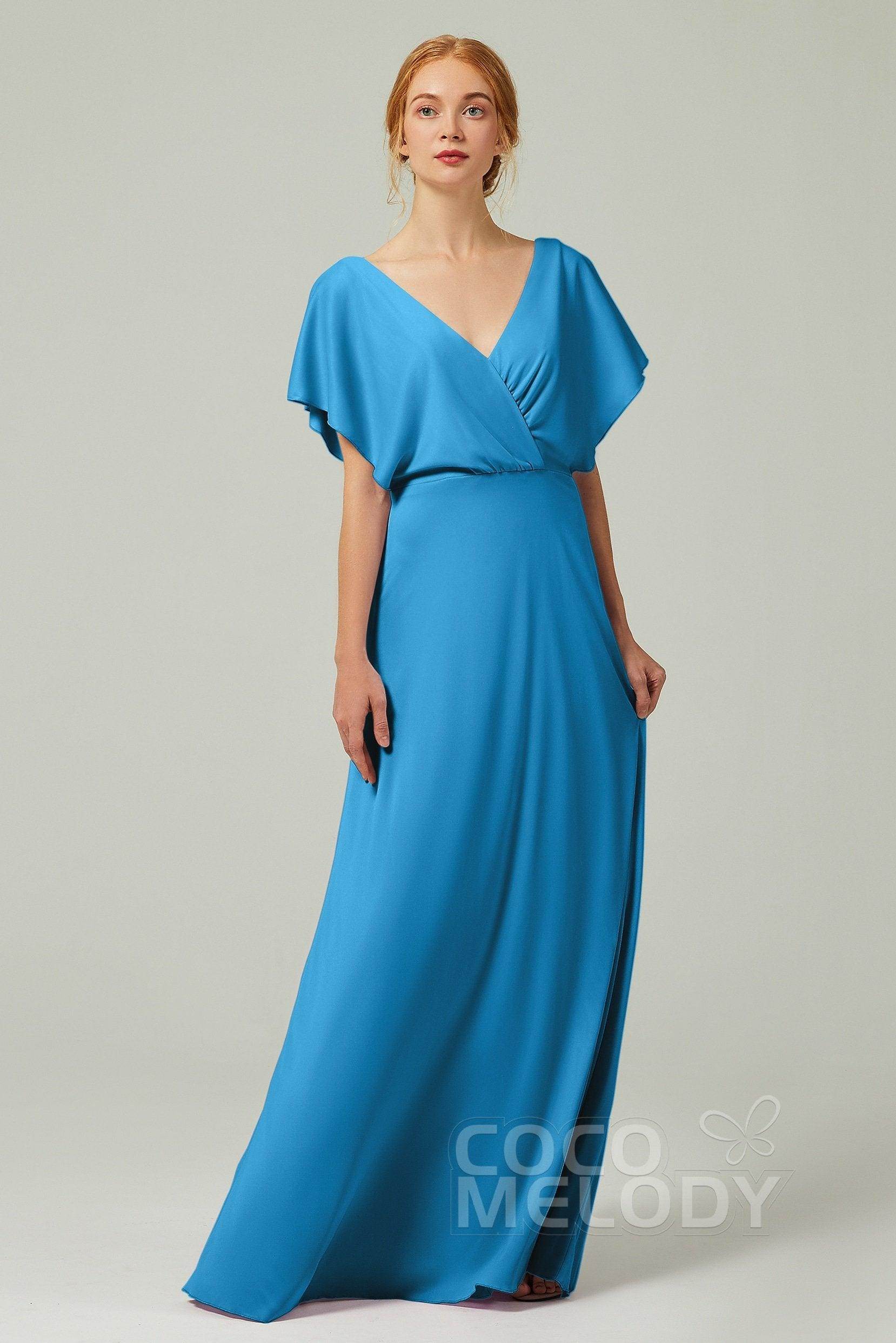 A-Line Floor Length Chiffon Bridesmaid Dress CB0351
