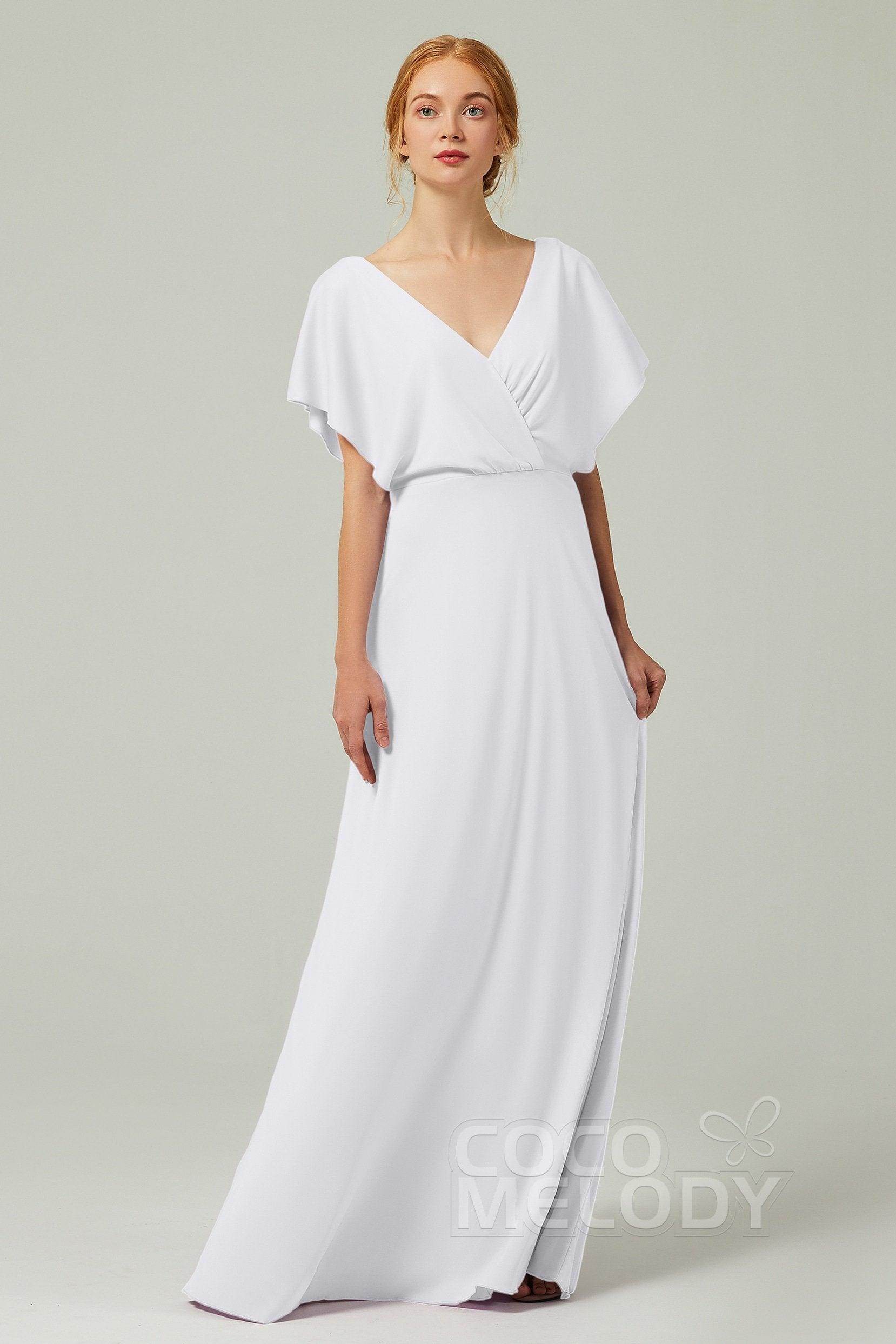 A-Line Floor Length Chiffon Bridesmaid Dress CB0351