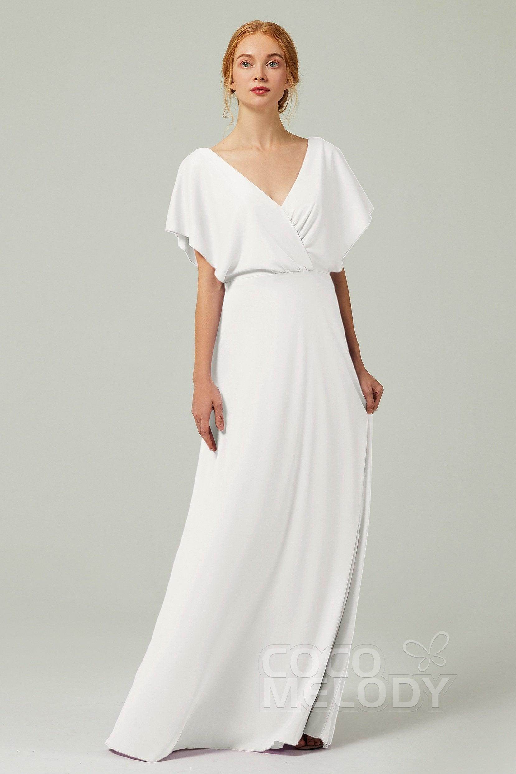 A-Line Floor Length Chiffon Bridesmaid Dress CB0351