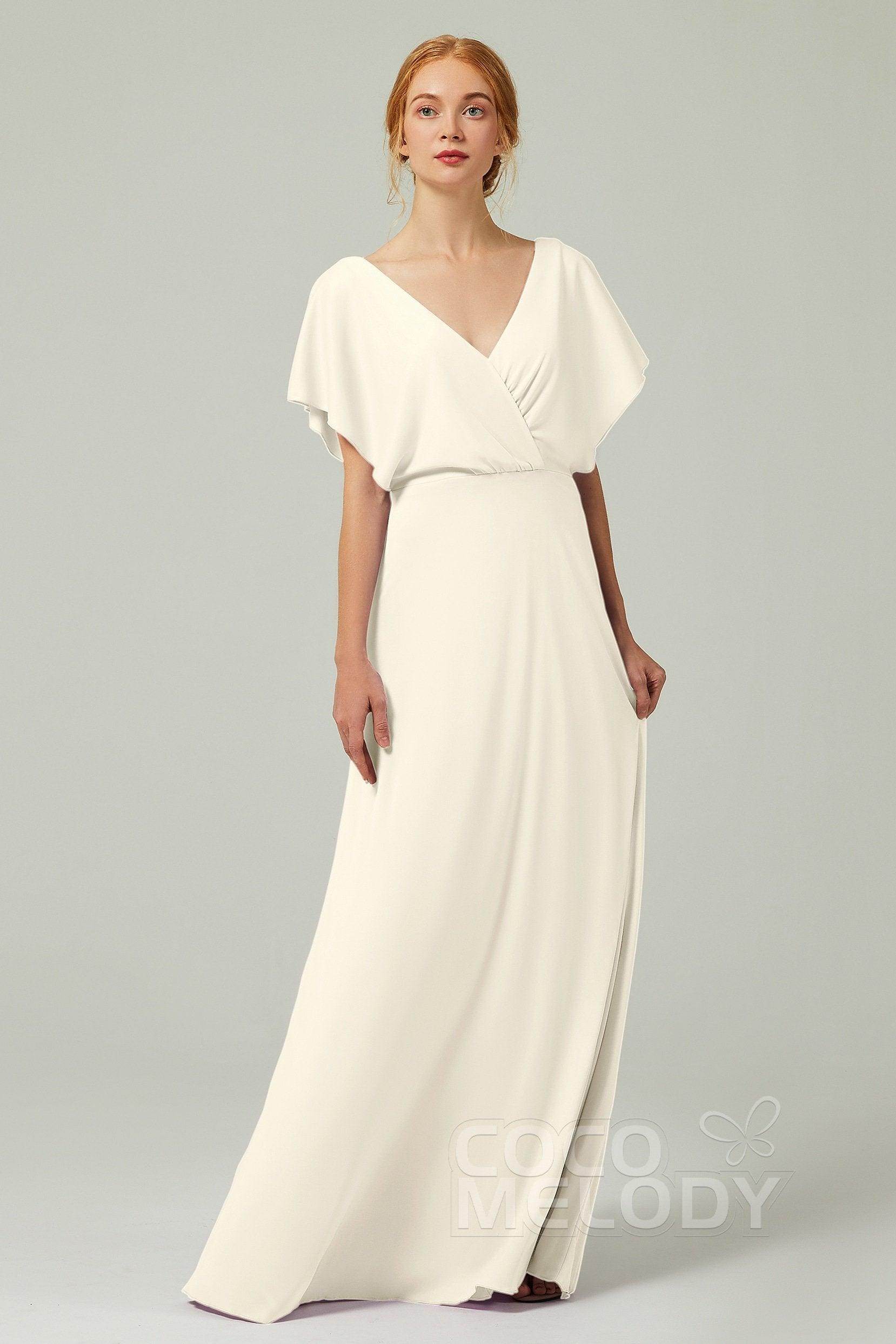 A-Line Floor Length Chiffon Bridesmaid Dress CB0351