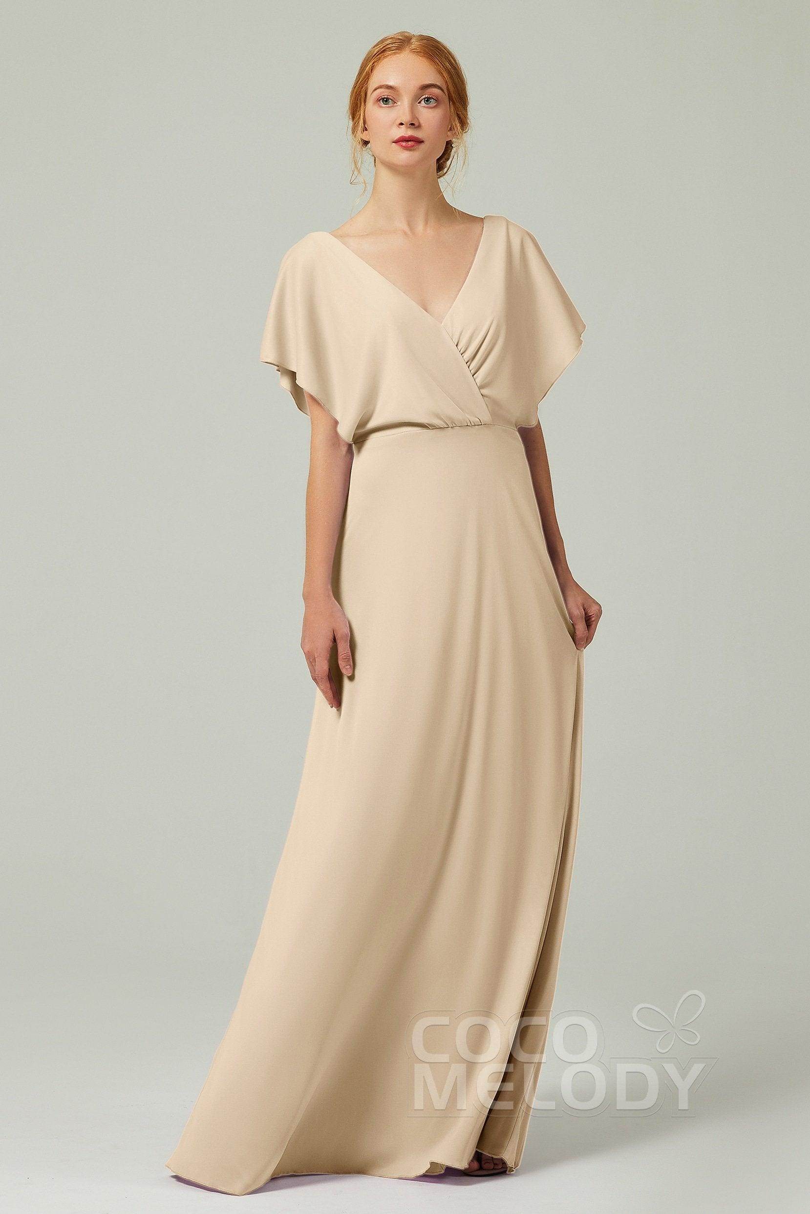 A-Line Floor Length Chiffon Bridesmaid Dress CB0351
