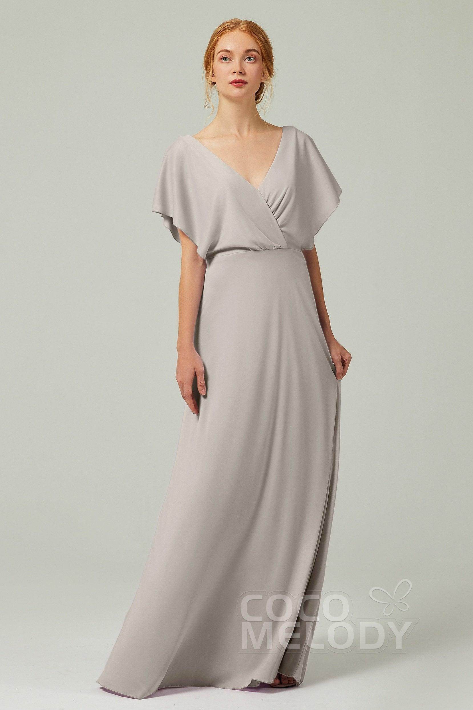 A-Line Floor Length Chiffon Bridesmaid Dress CB0351