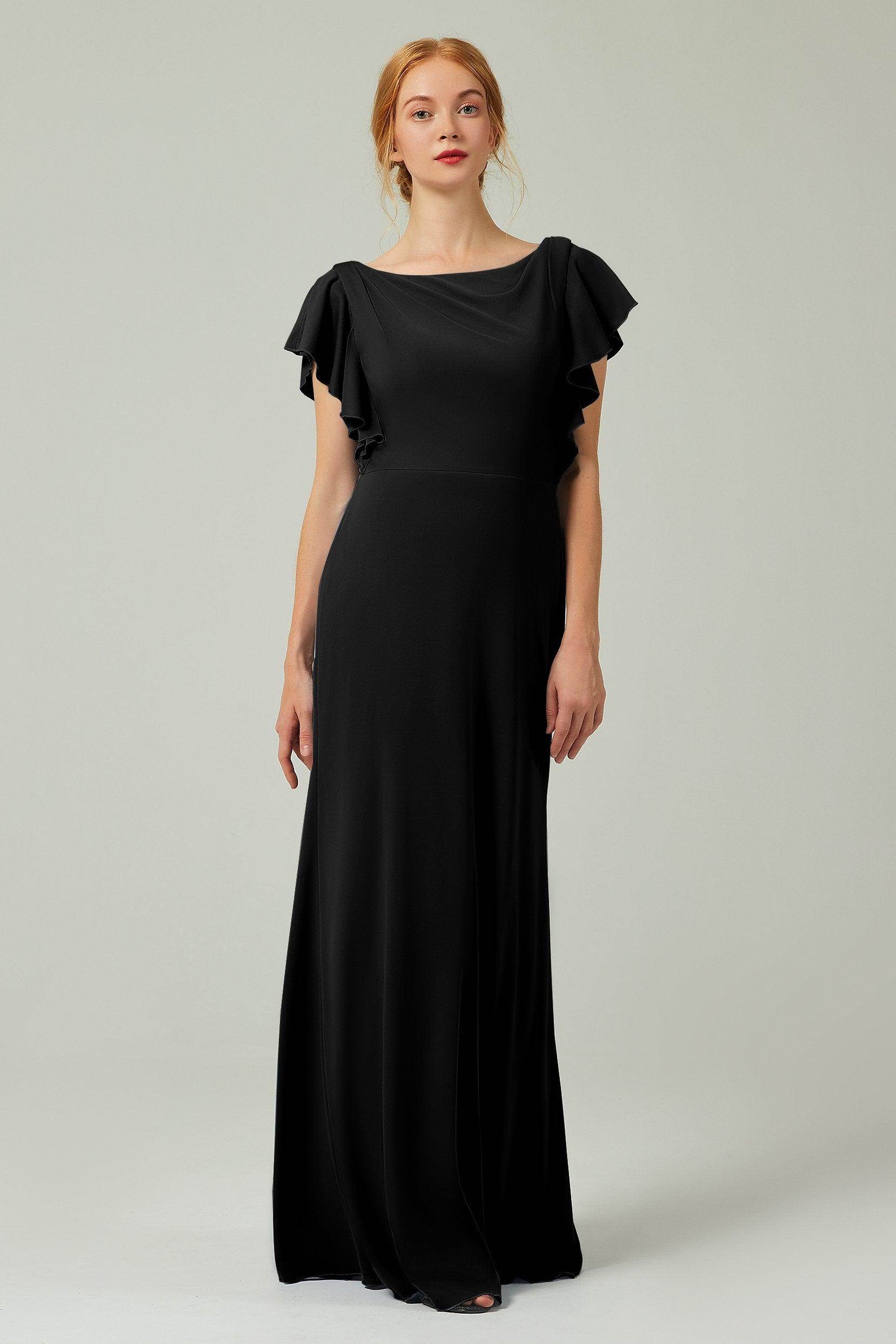 Sheath-Column Floor Length Chiffon Bridesmaid Dress Formal Dresses CB0357