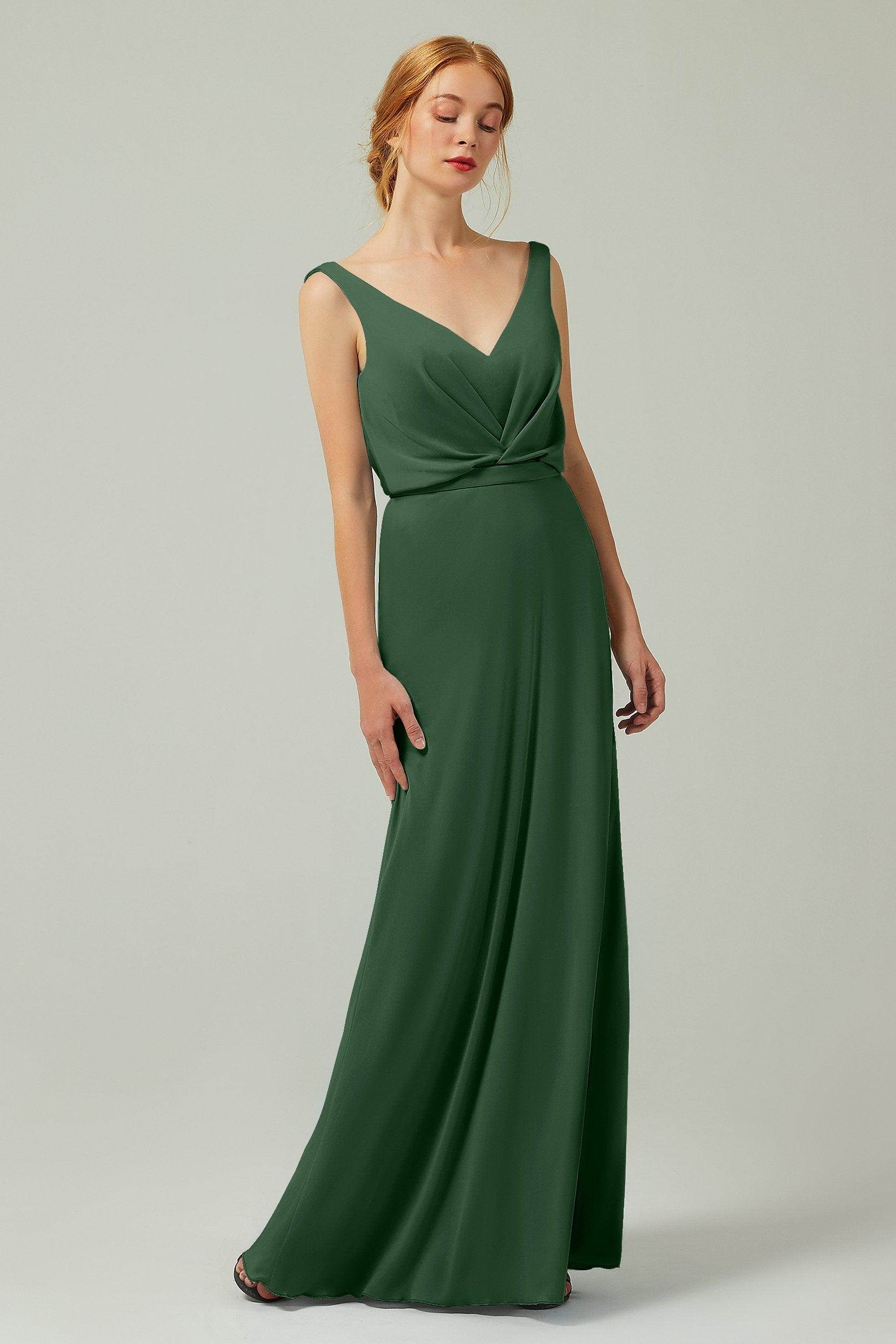 Sheath-Column Floor Length Chiffon Bridesmaid Dress Formal Dresses CB0358