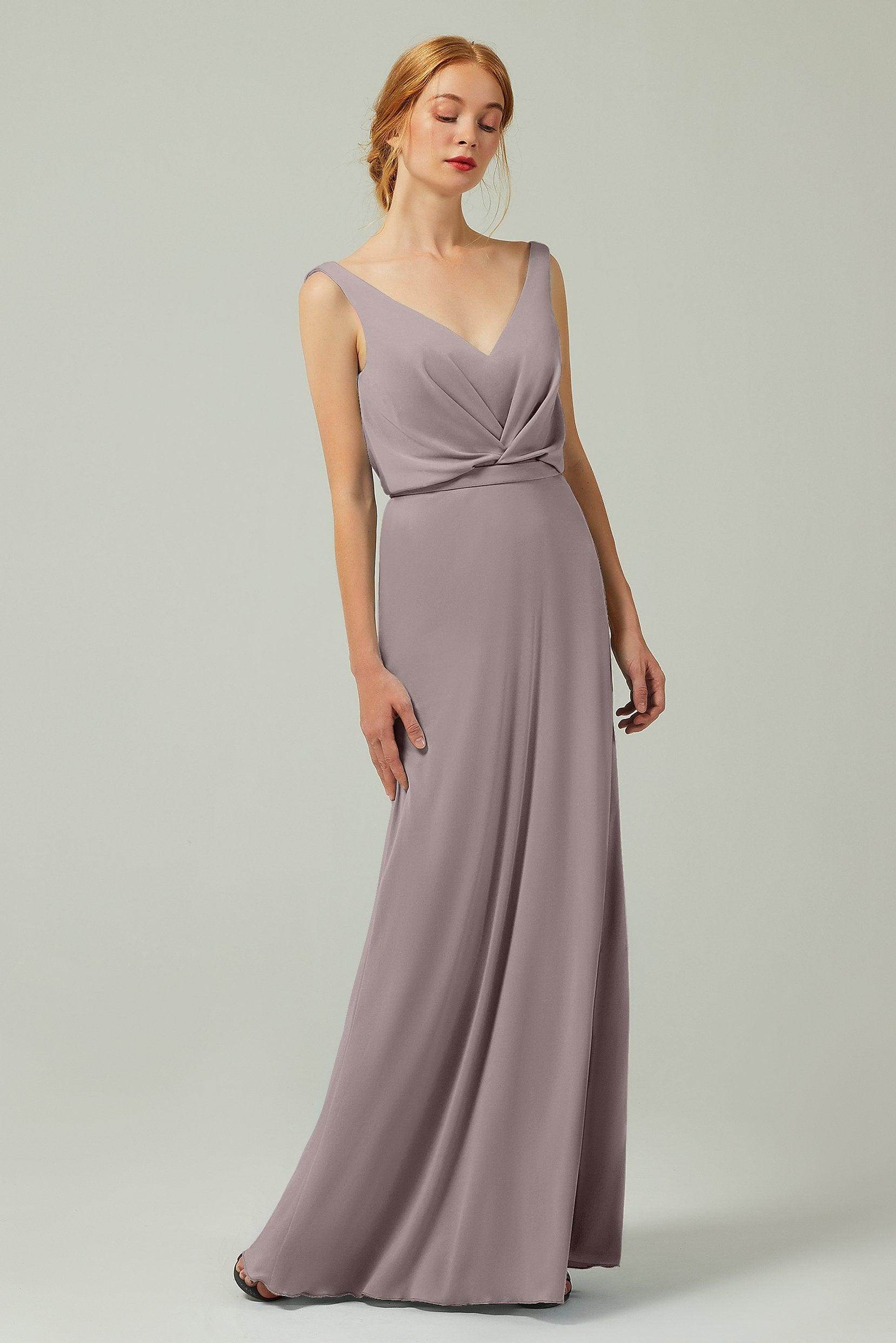 Sheath-Column Floor Length Chiffon Bridesmaid Dress Formal Dresses CB0358
