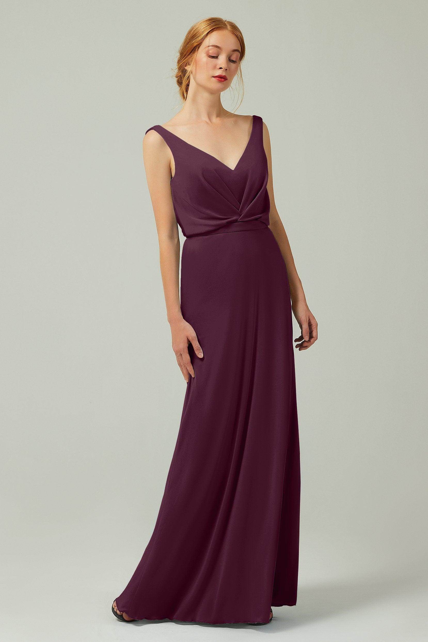 Sheath-Column Floor Length Chiffon Bridesmaid Dress Formal Dresses CB0358