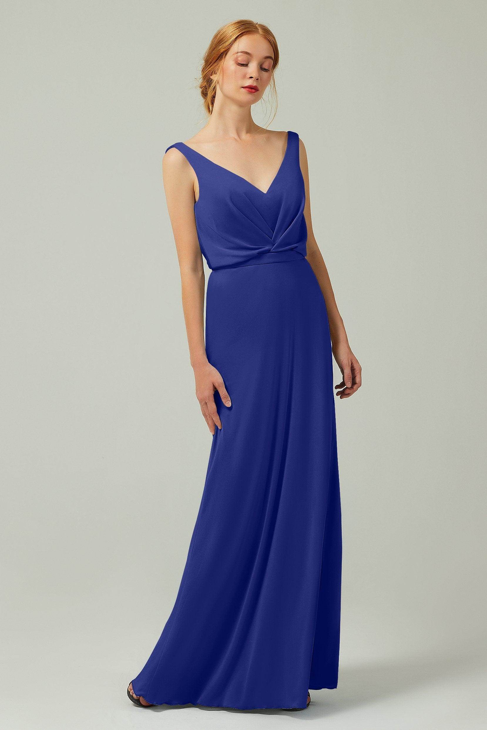 Sheath-Column Floor Length Chiffon Bridesmaid Dress Formal Dresses CB0358